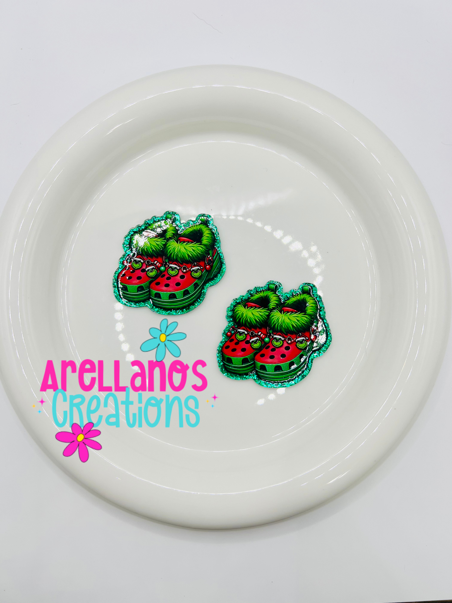 #7 Mr. Mean guy a Christmas crocs - acrylic flatback