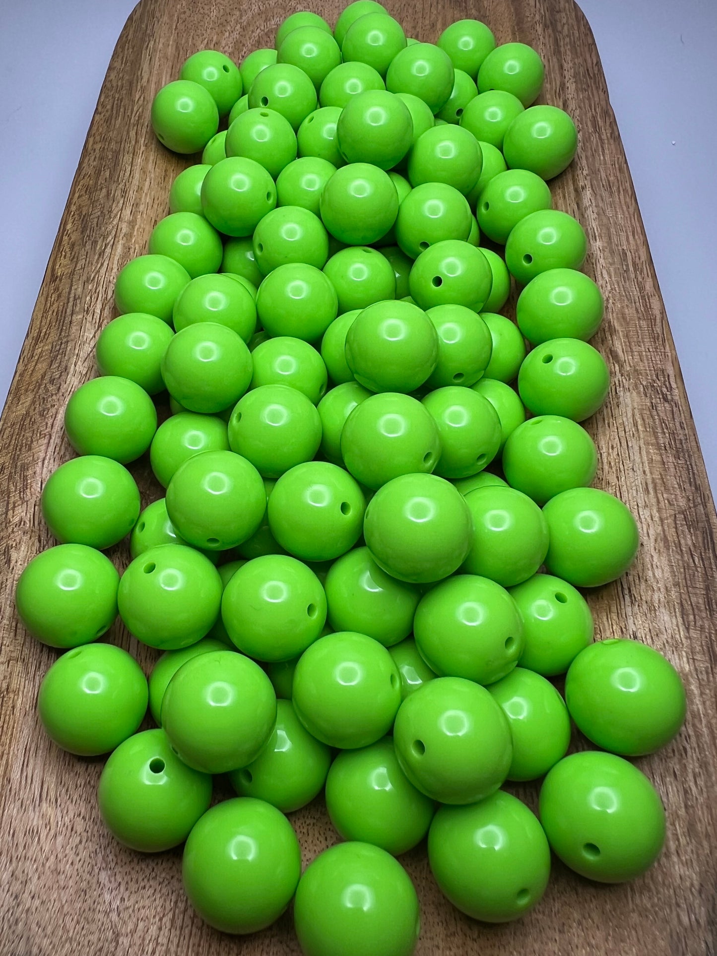 Lime Green Solid 20mm Bubblegum Beads