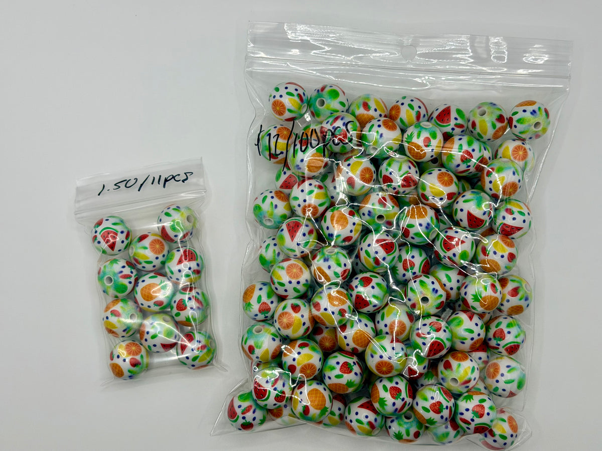 16mm fruit acrylic bead packs