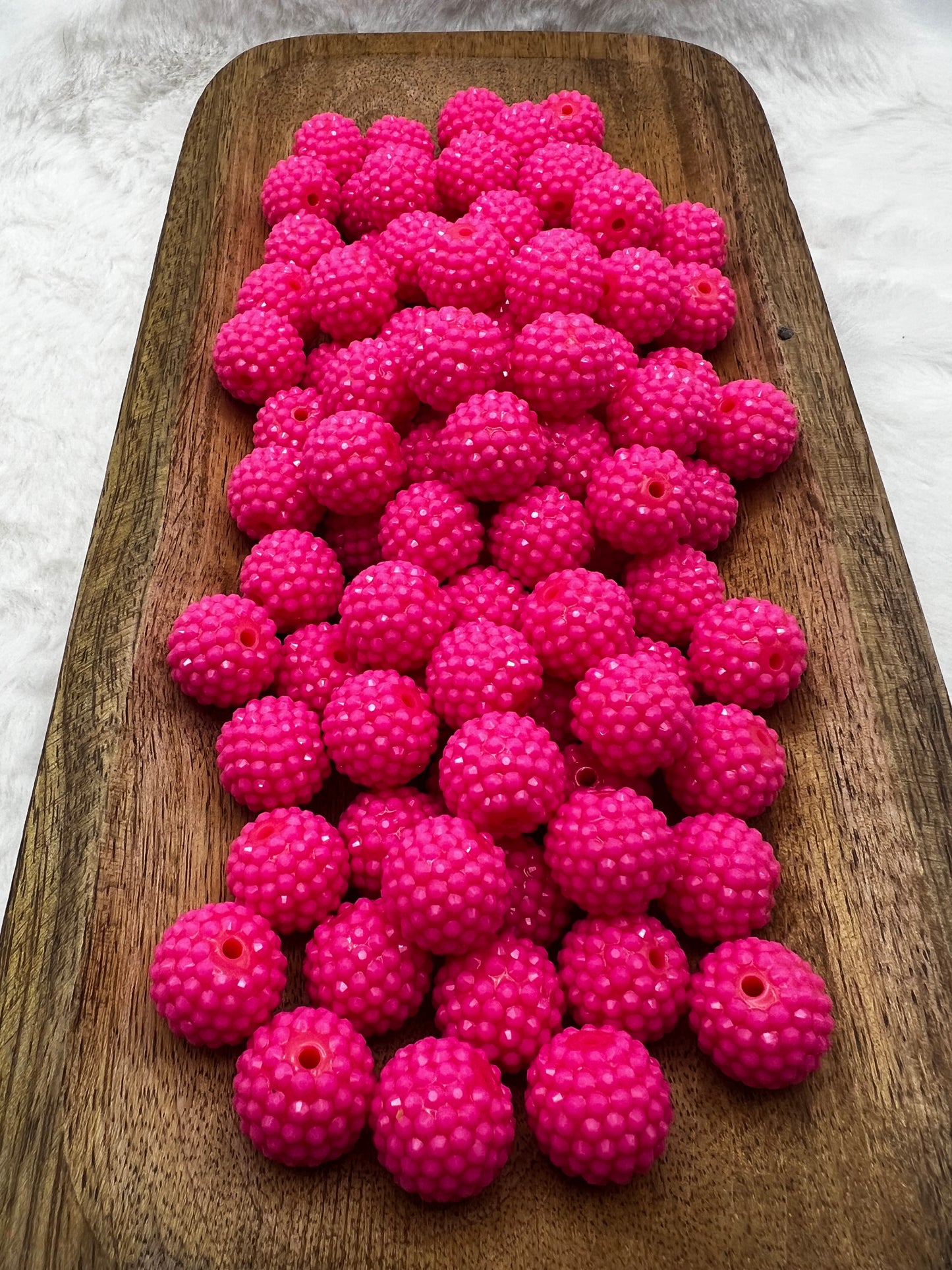 20mm hot pink rhinestone beads