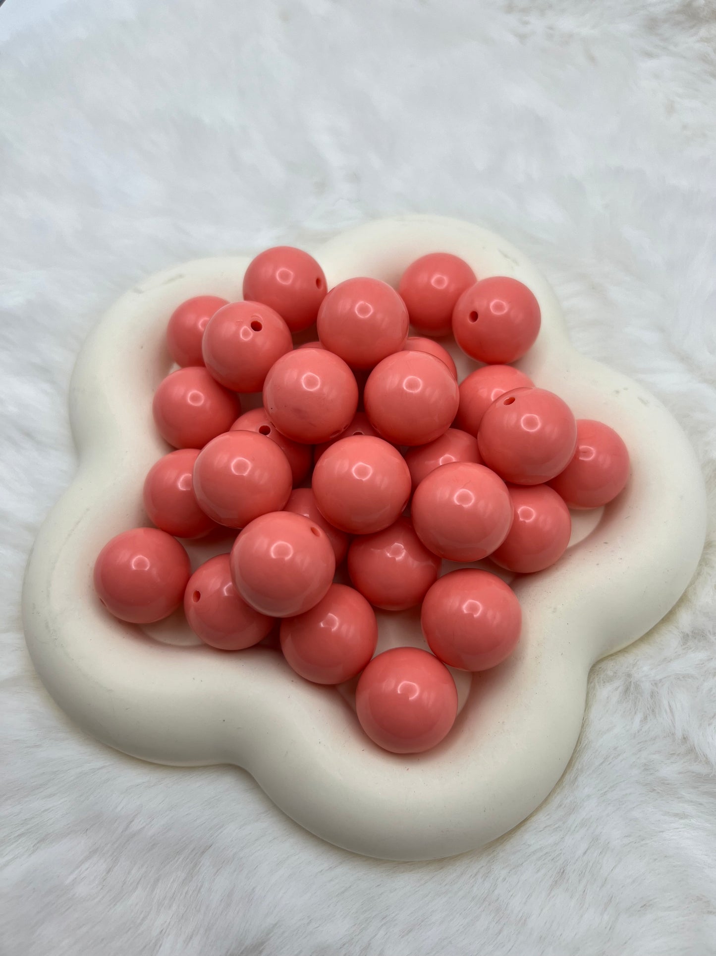 Salmon 20mm solid bubblegum beads