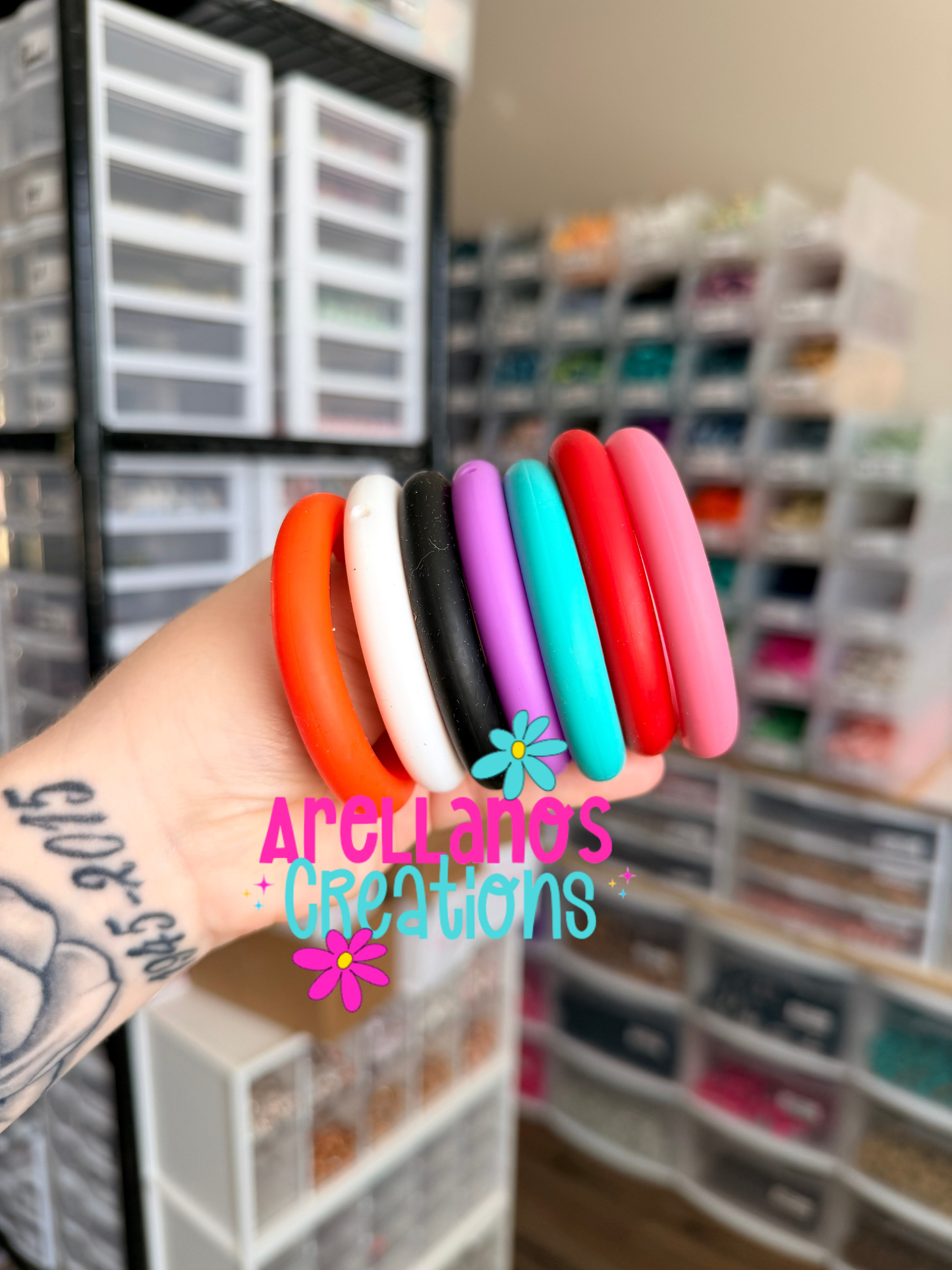 65mm solid color silicone rings (7 different colors) 1PC