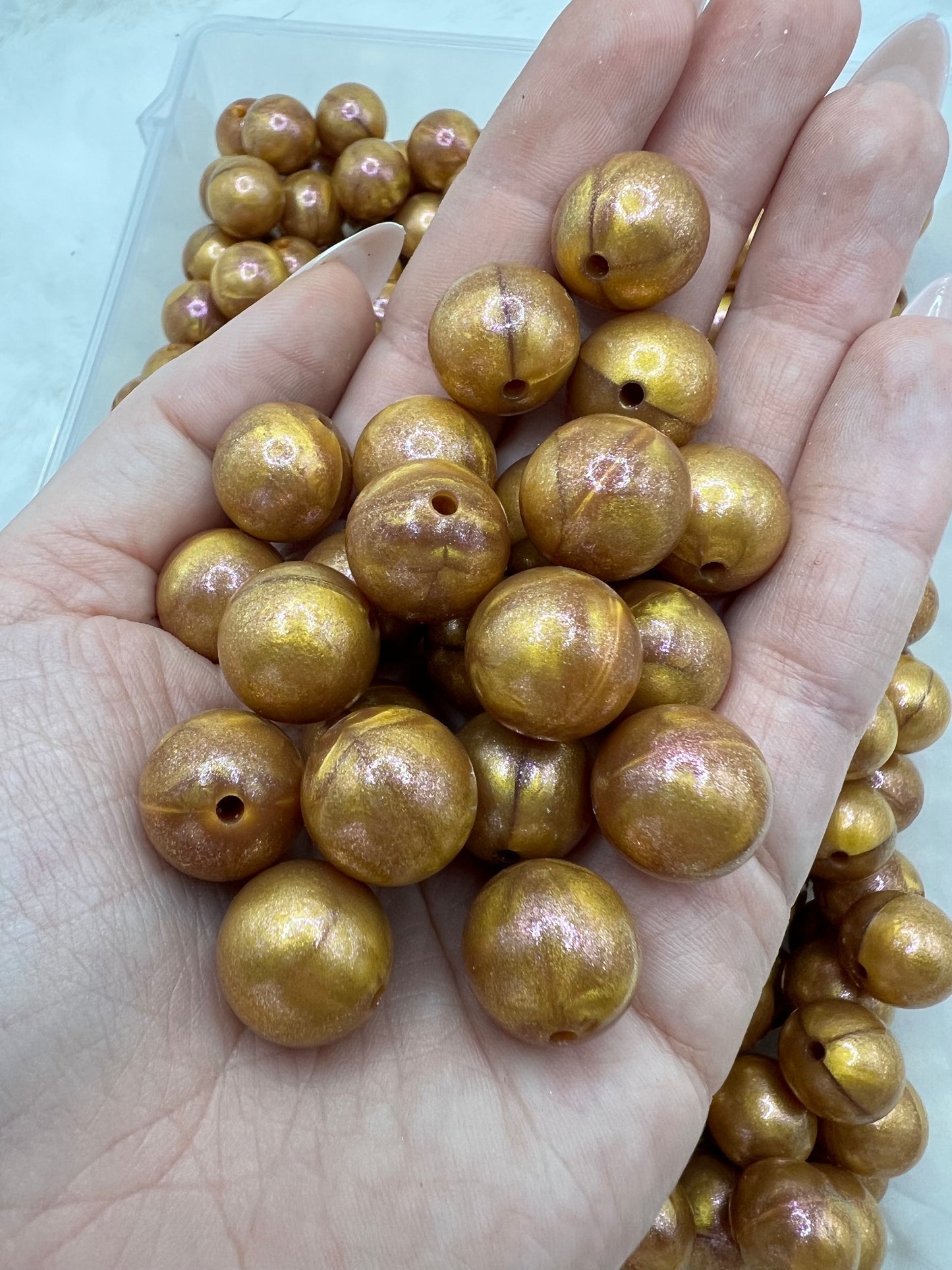 15mm copper opal silicone beads