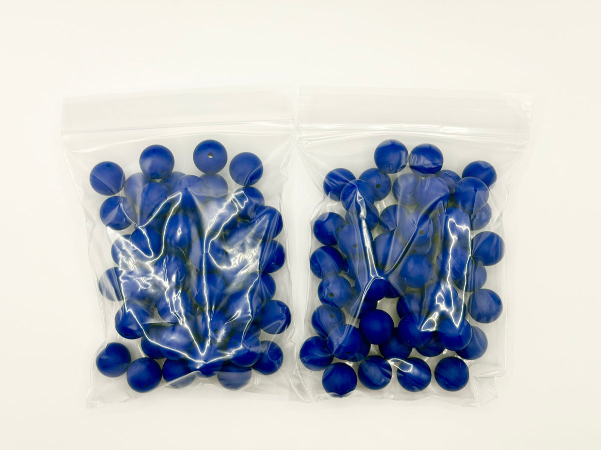 Classic blue 50ct 15mm silicone beads