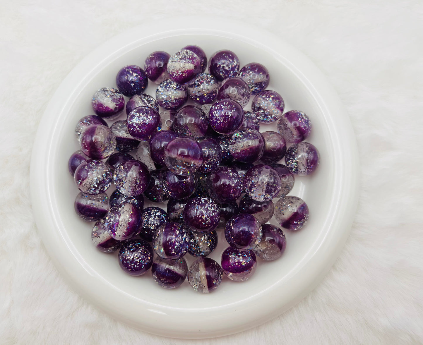 20mm glitter film cat eye acrylic beads (10 different colors)