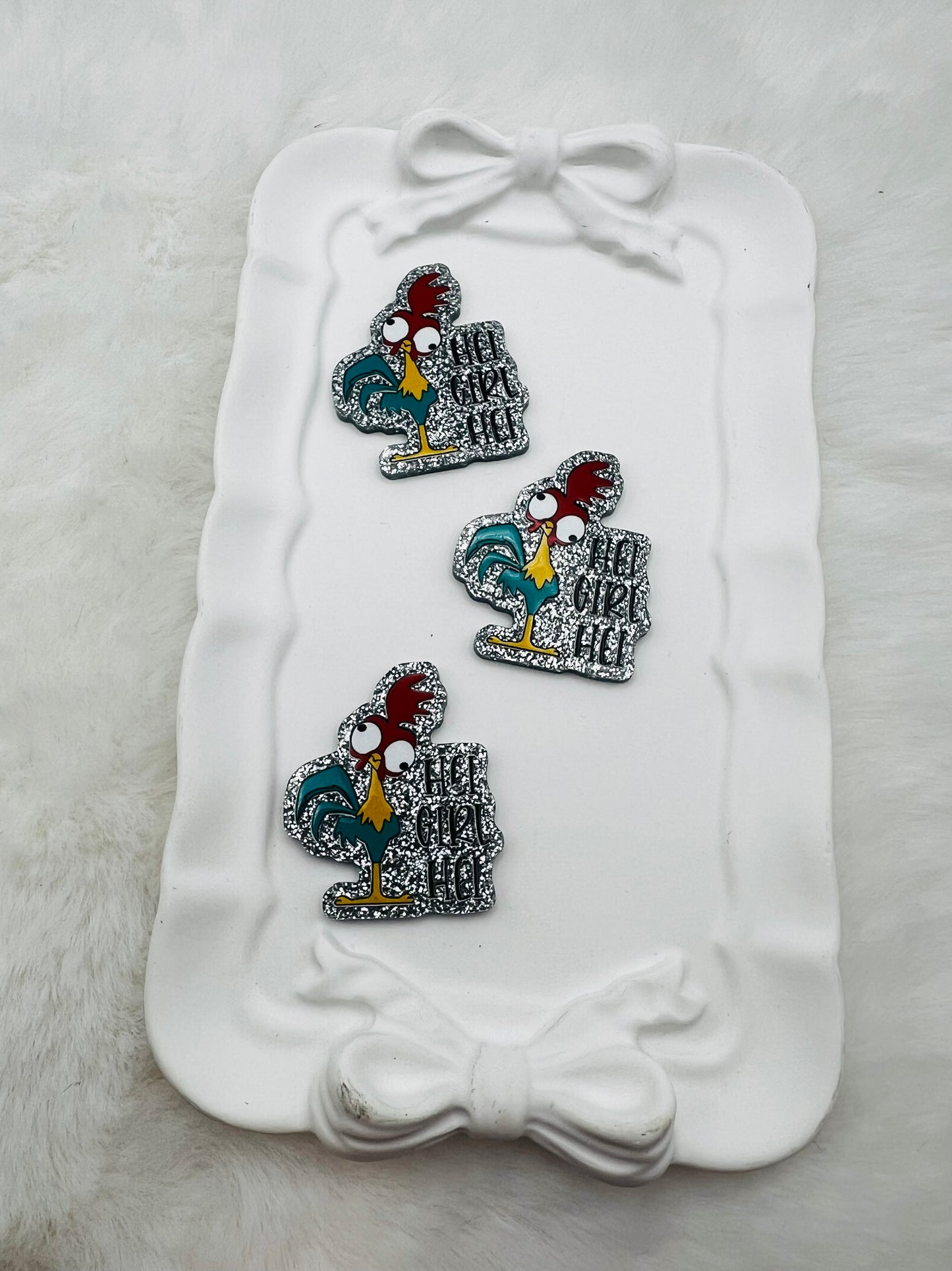 Hei girl hei glitter flatback acrylic