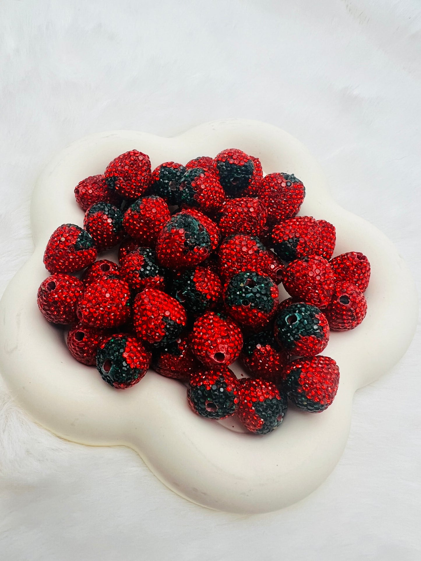 16mm strawberry rhinestone beads (pink or red)