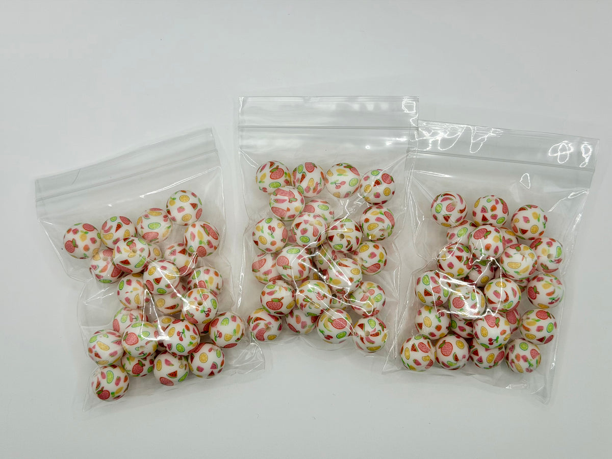 Fruit time 25ct 15mm silicone beads