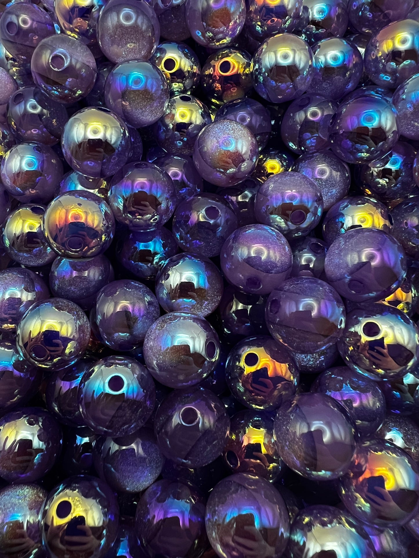 15mm glitter galaxy cat eye acrylic beads (7 different colors)
