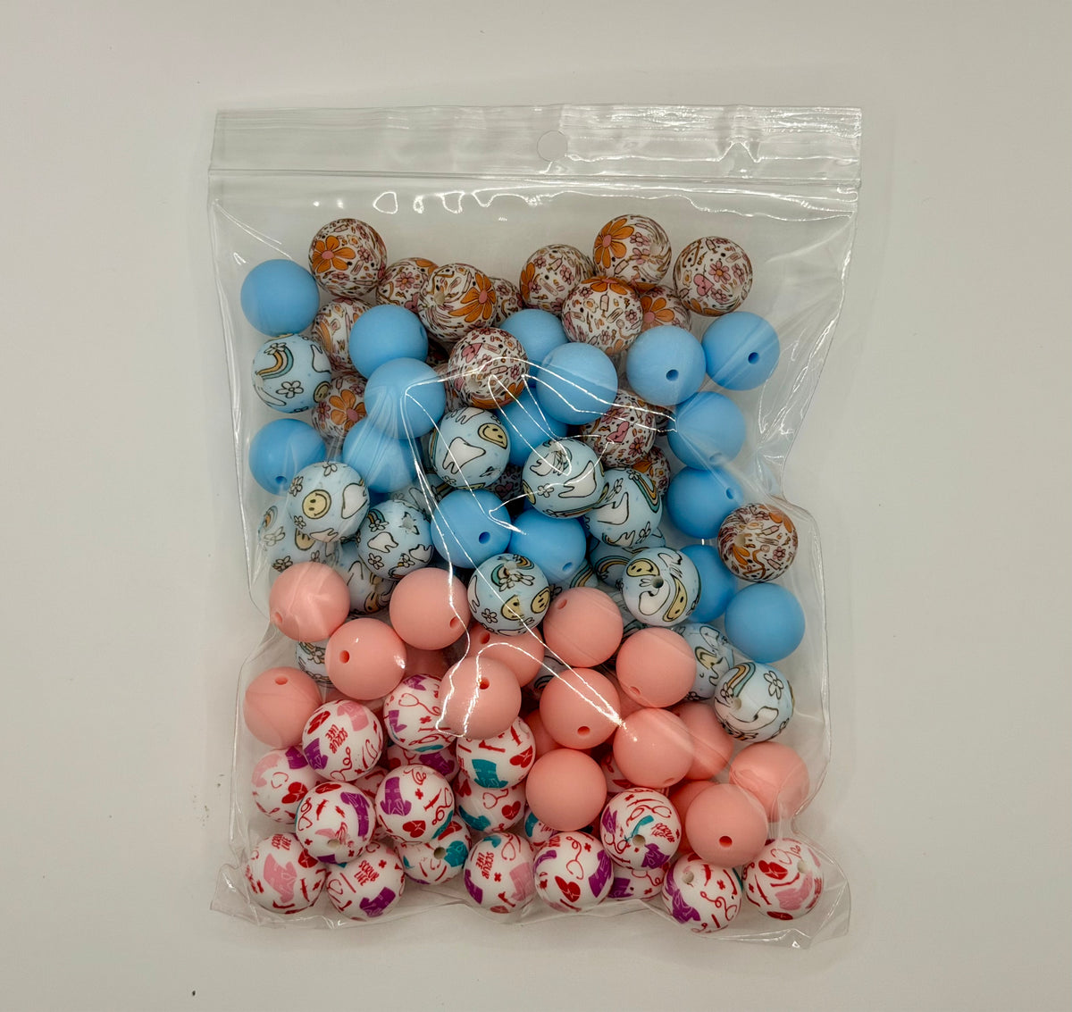 Medical mix 100ct 15mm silicone beads