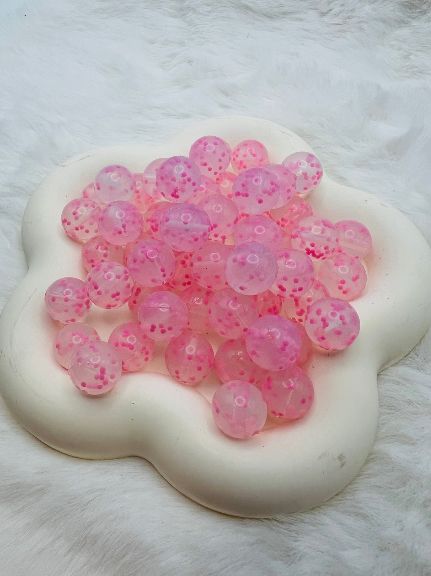 15mm light pink circle confetti silicone beads