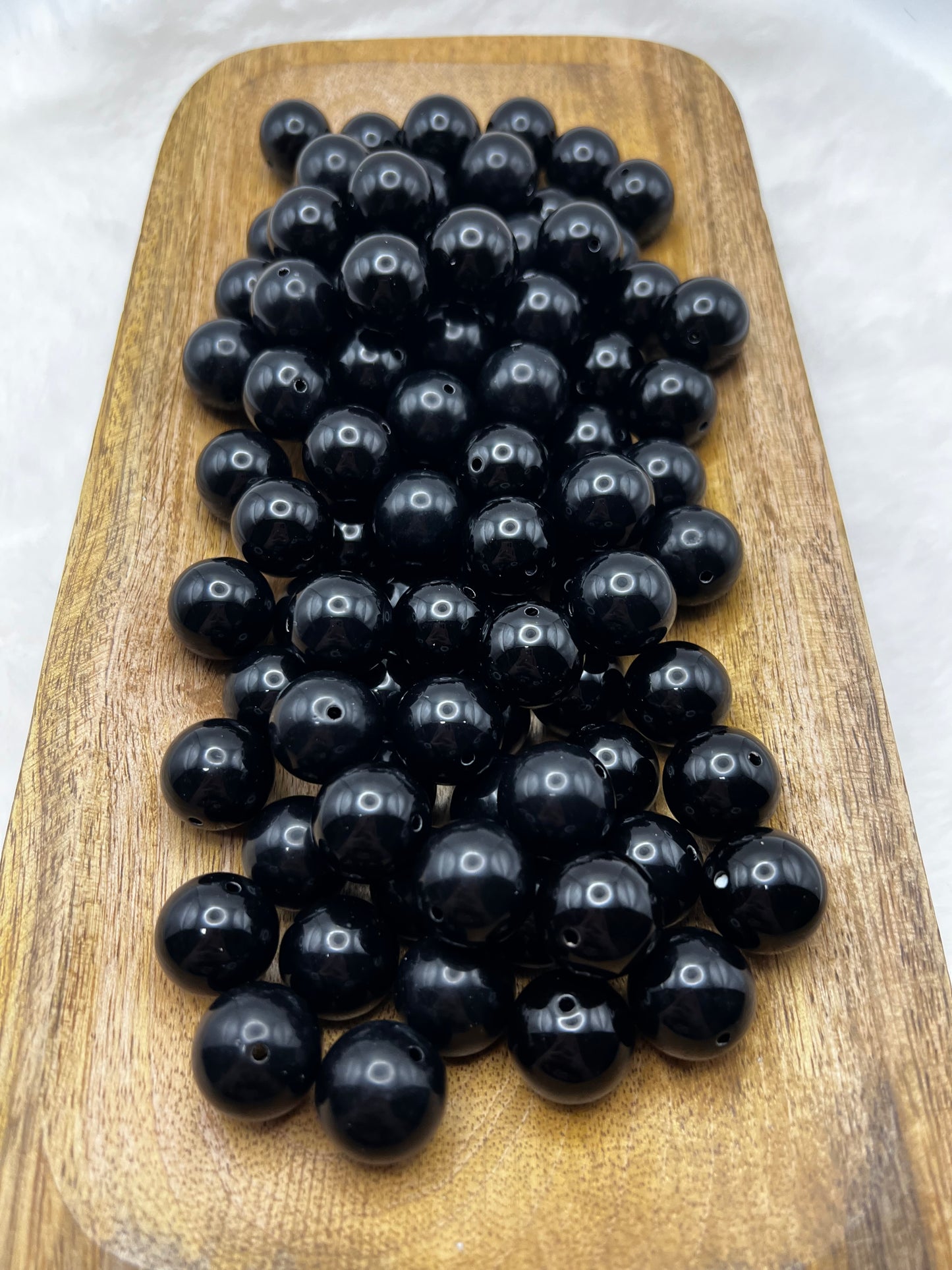 Black 20mm solid bubblegum beads