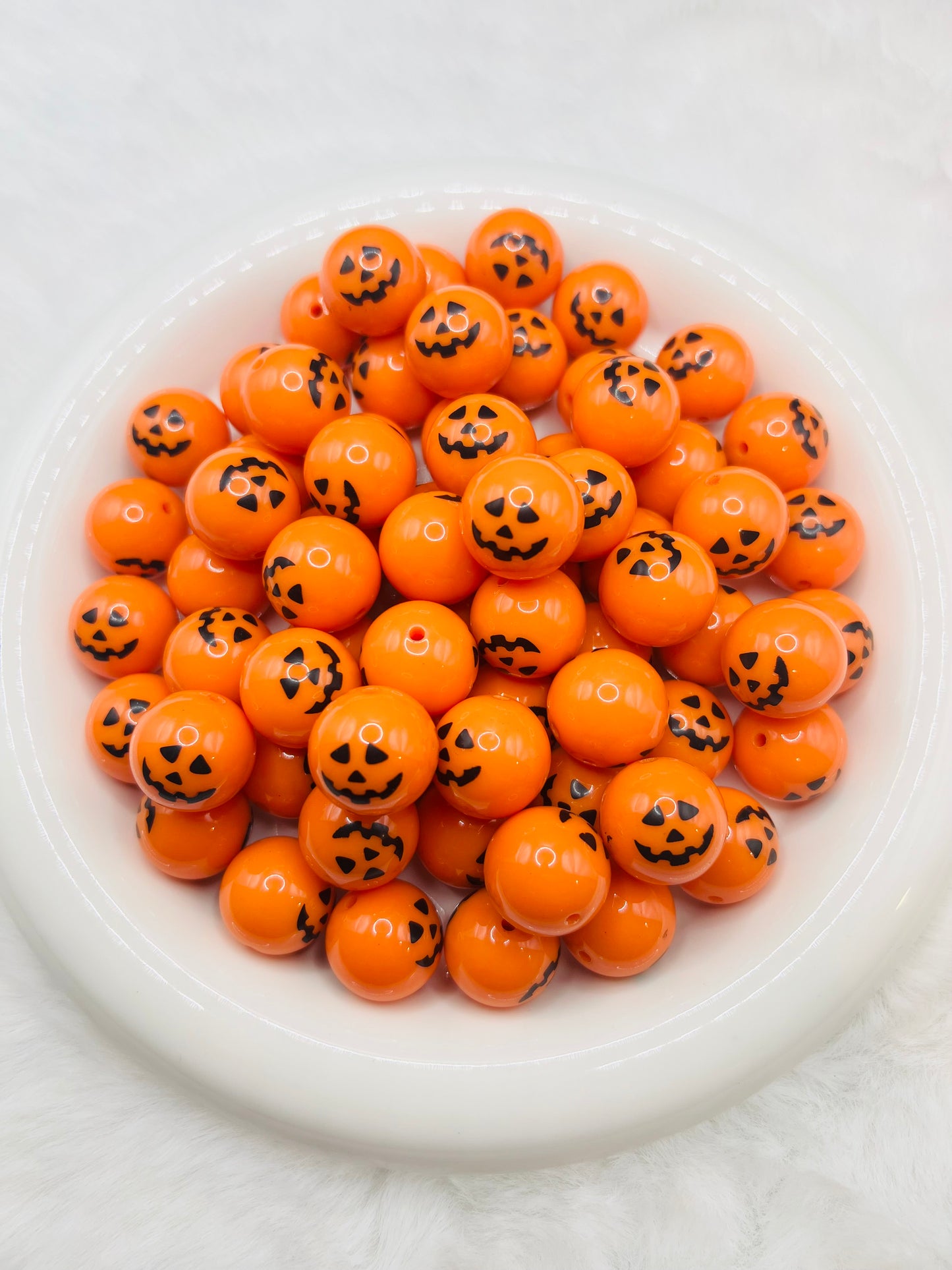 20mm solid orange pumpkin bubblegum beads