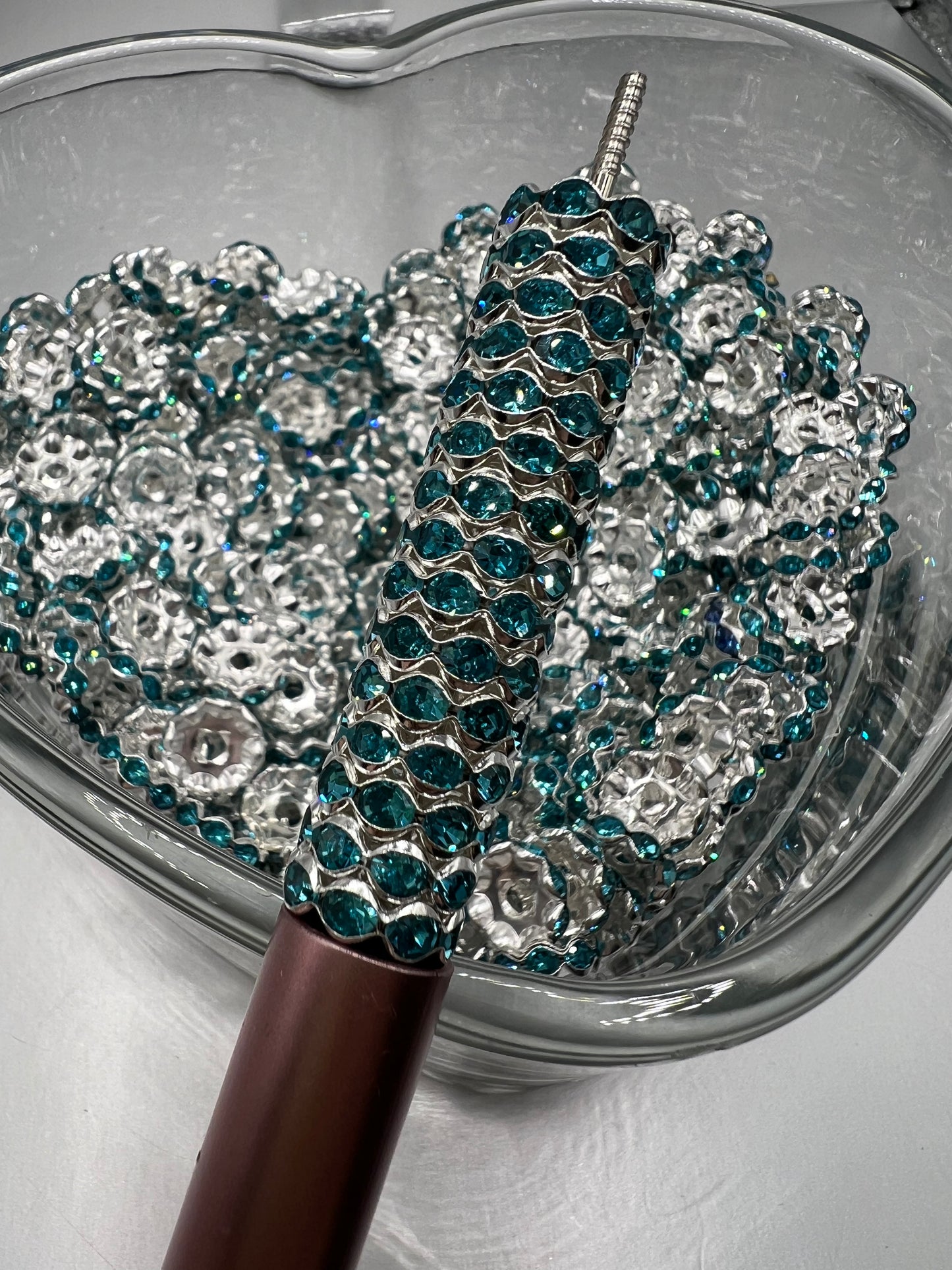 12mm Wavy Rhinestone Spacers - 10 Pack