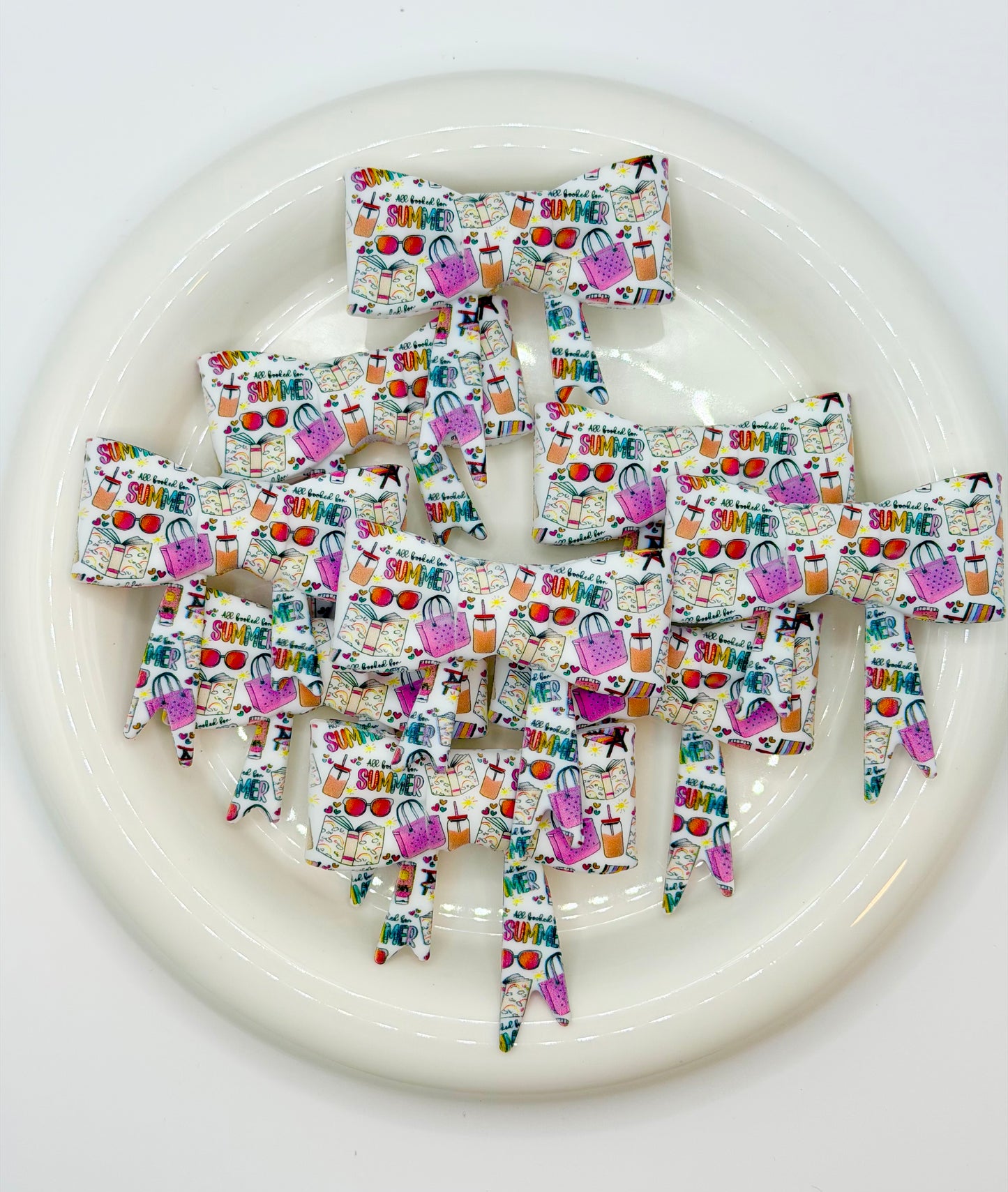 #263 All Booked For Summer Large Bow Focal
