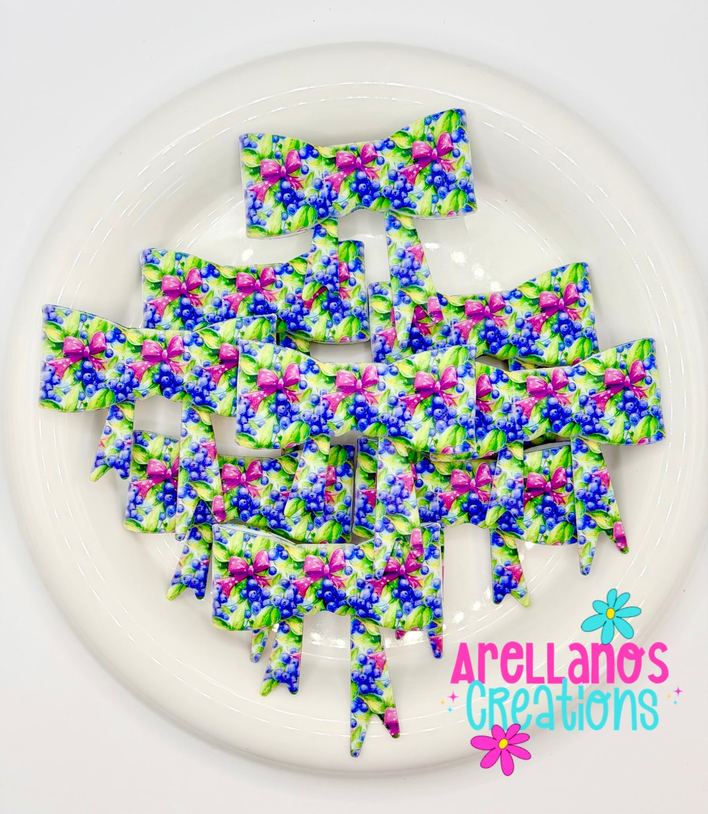 #242 Blueberry Jungle Large Bow Focal