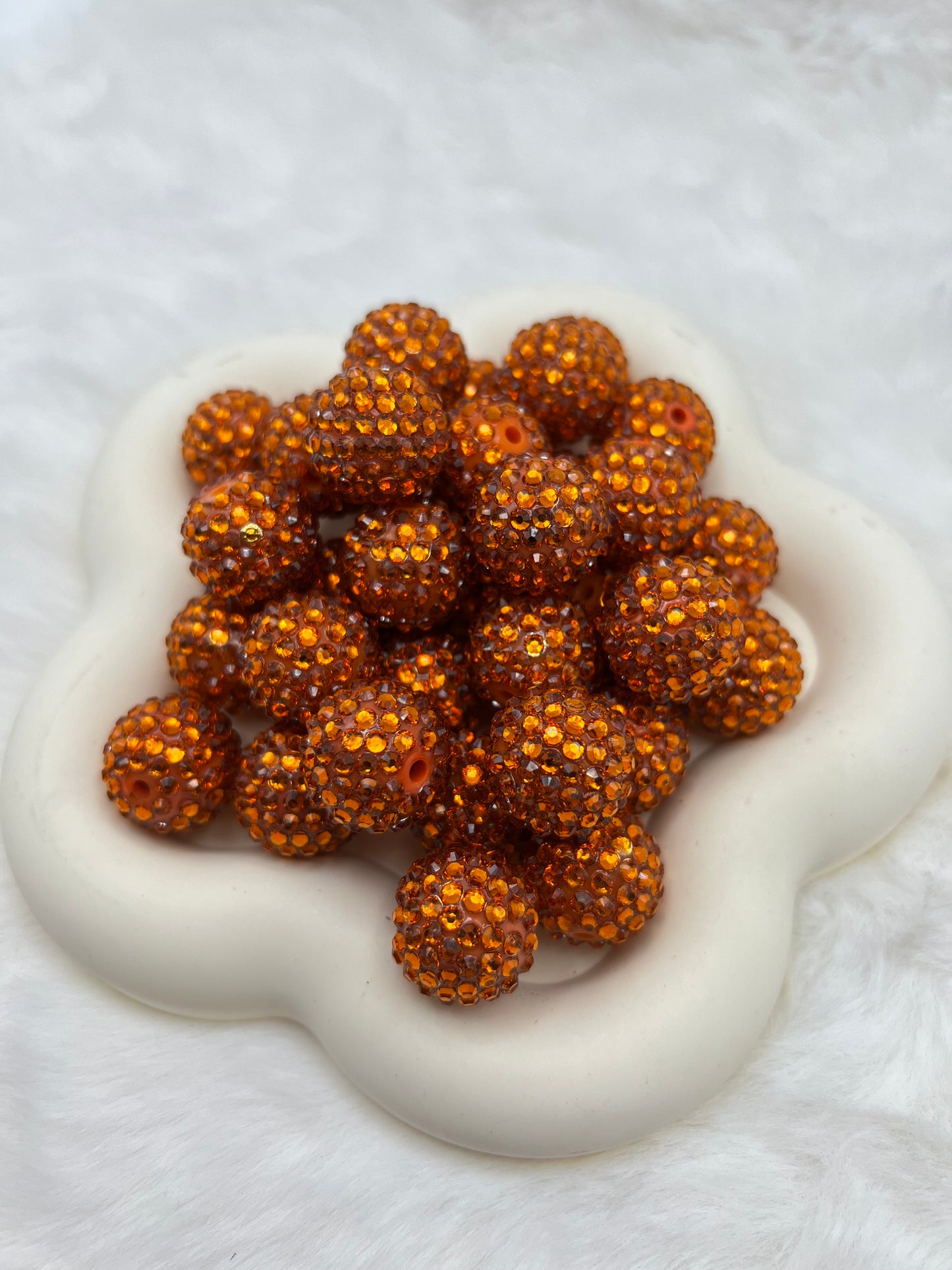 Pumpkin 20mm rhinestone beads