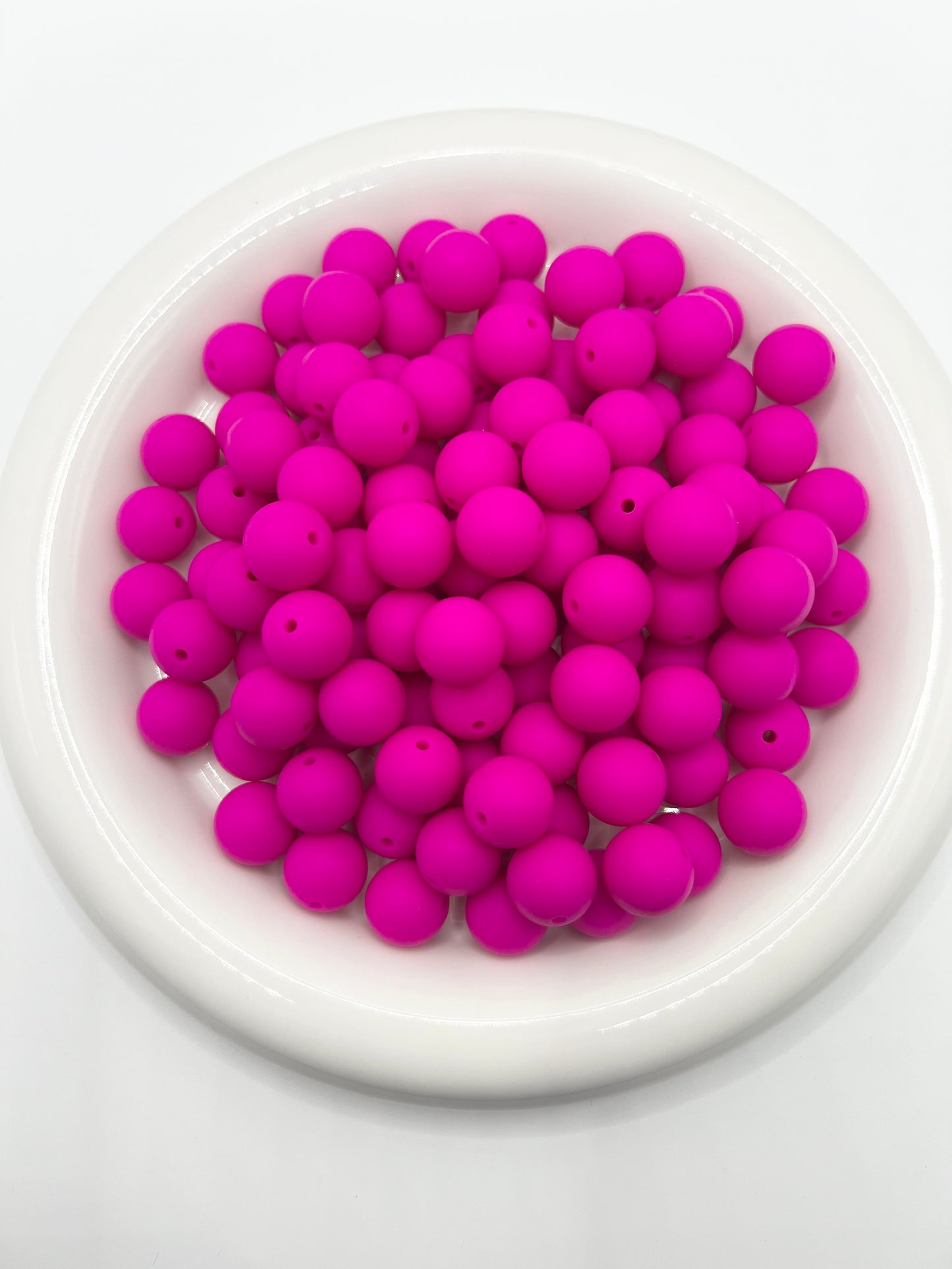 15mm fuchsia solid silicone beads