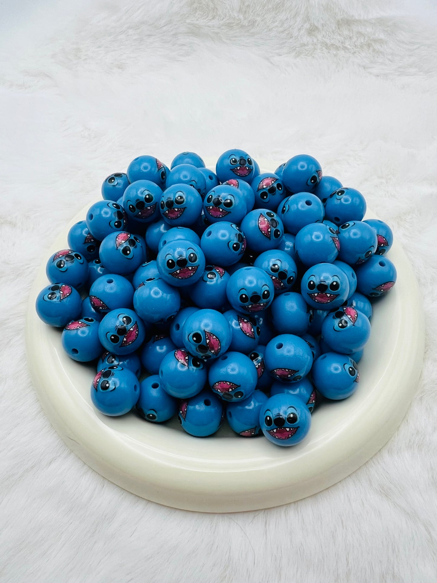 15mm blue alien (dark blue) liquid silicone beads
