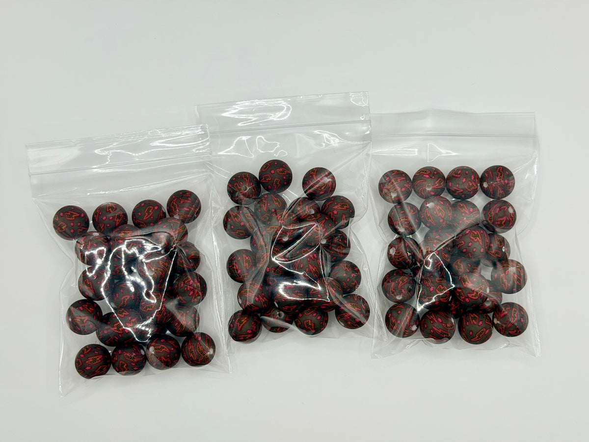 Lightning bolt 25ct 15mm silicone beads