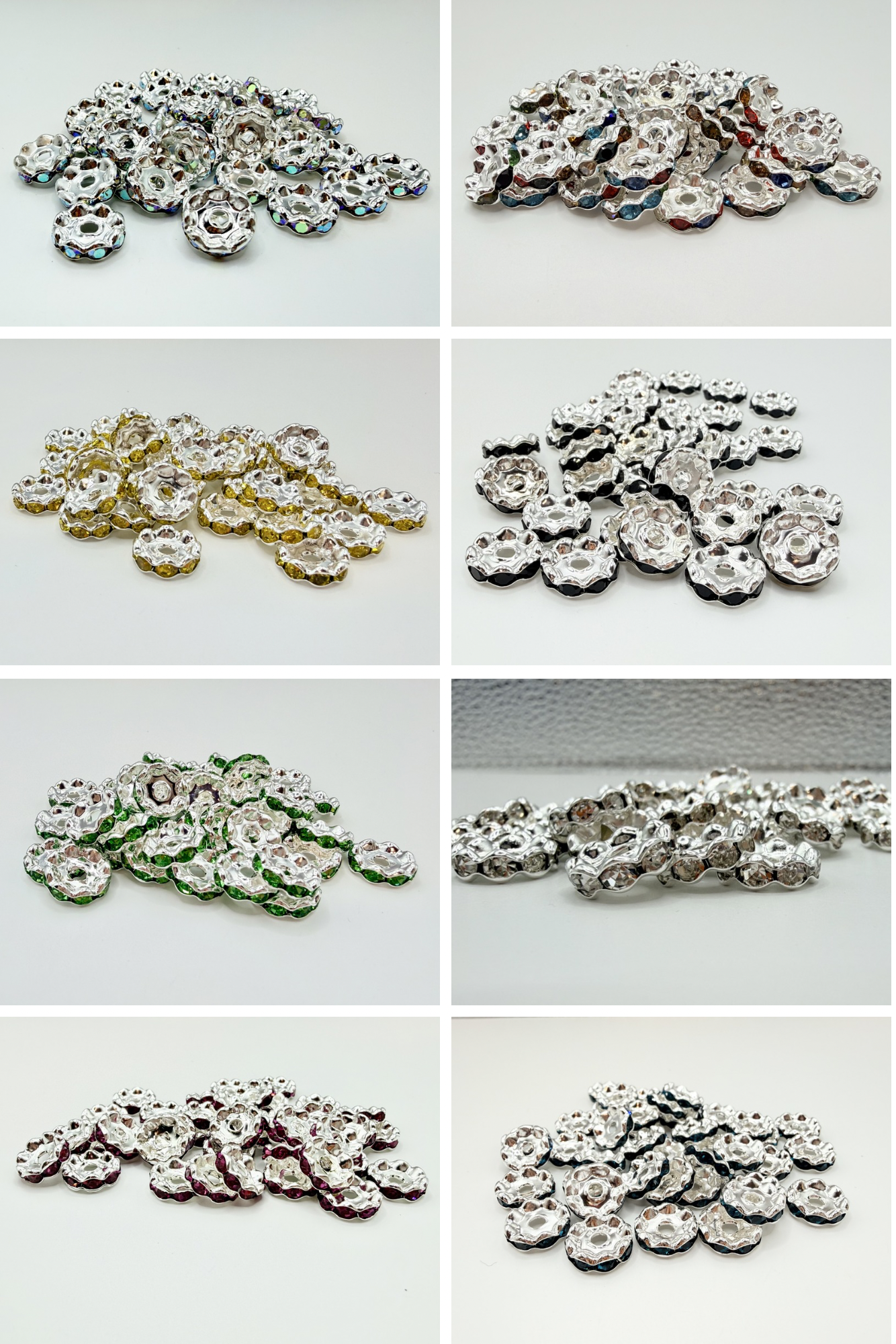 12mm Wavy Rhinestone Spacer Packs (Packs of 25)