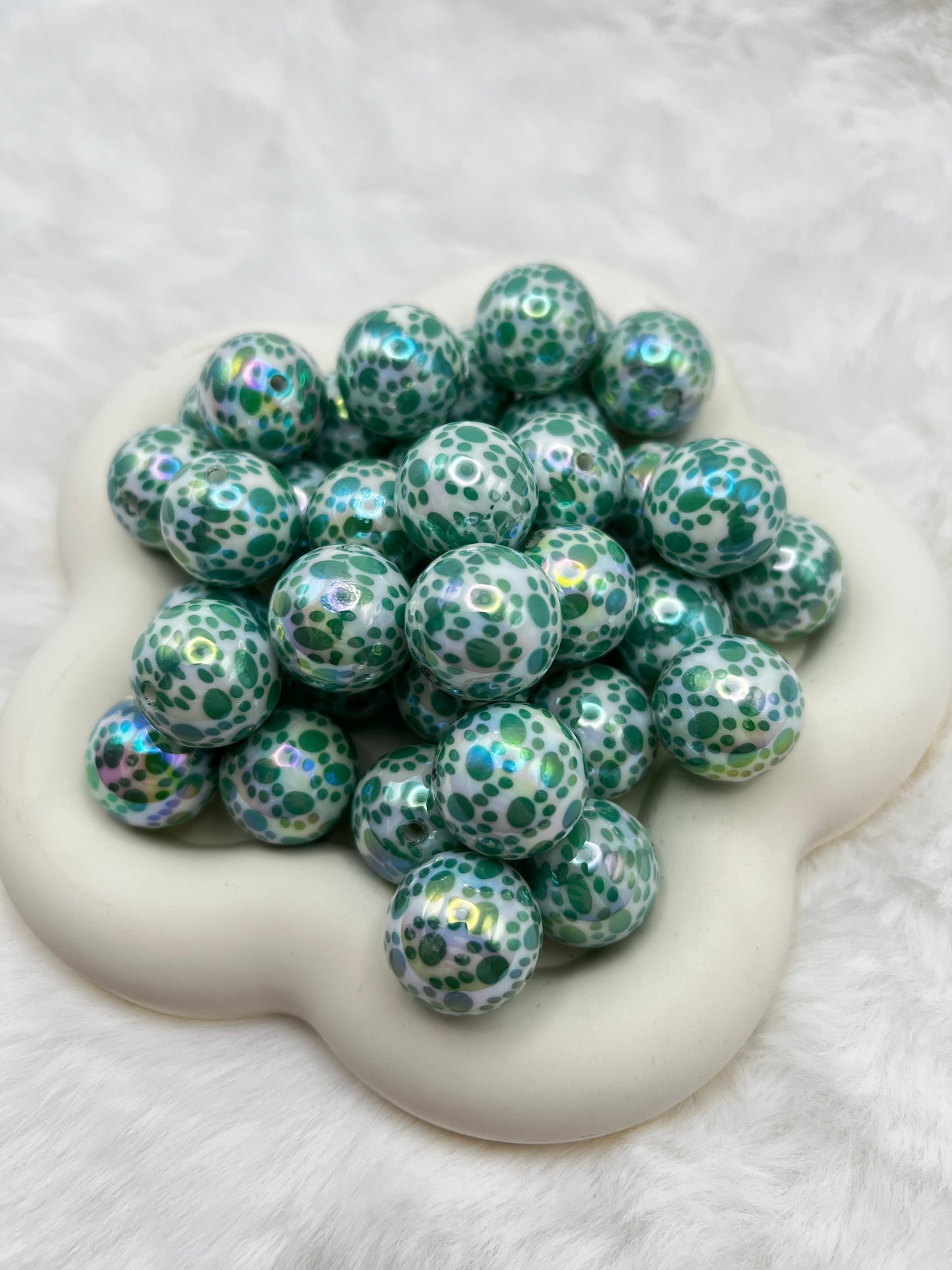 Paw print 20mm AB bubblegum beads (3 different colors)