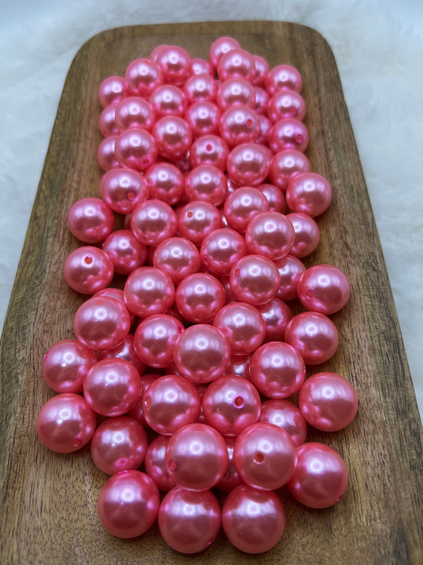 Blush pink 20mm shiny bubblegum beads