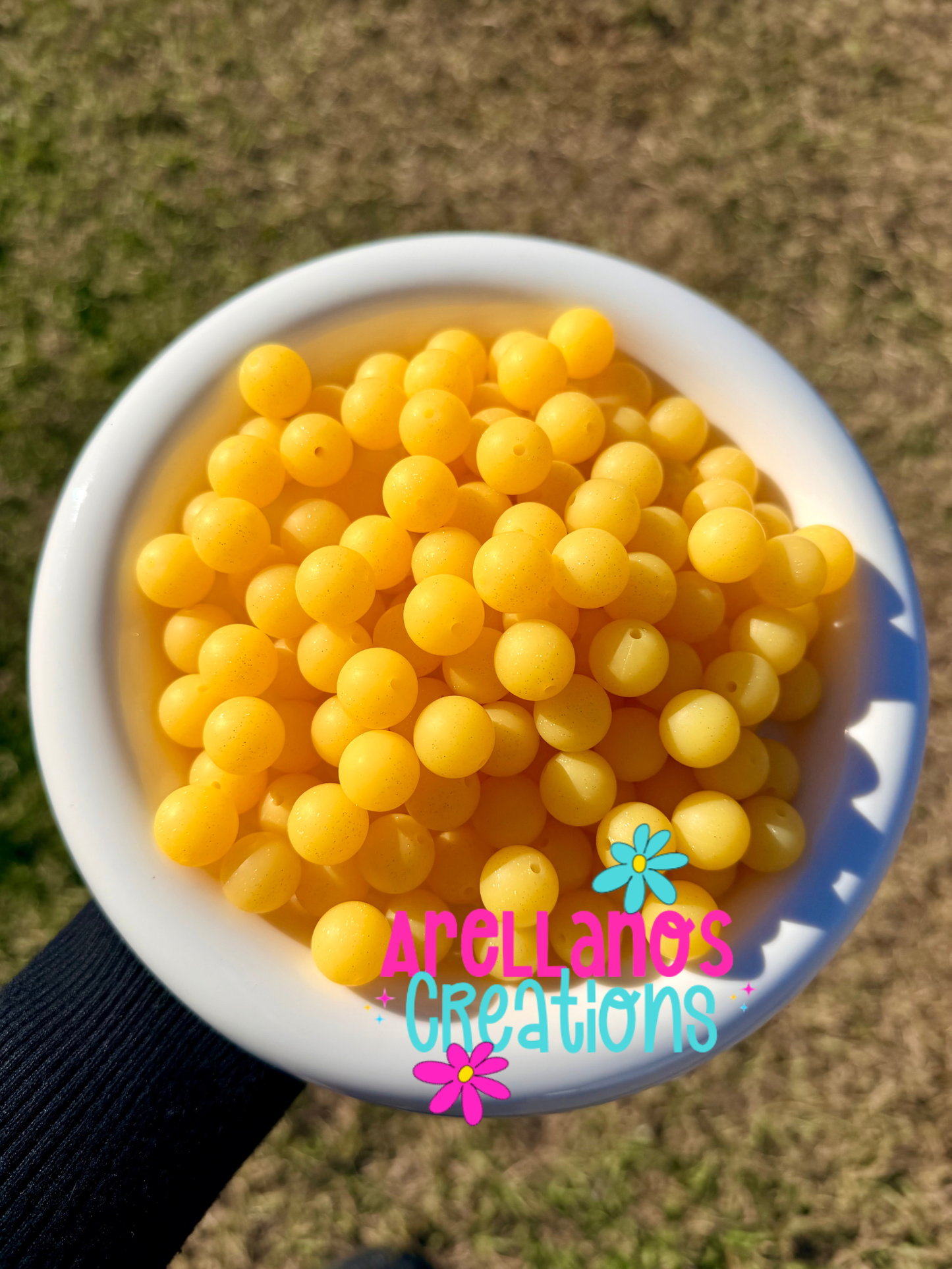 SS-142 15mm Deep Yellow Glow Silicone Bead (1ct)