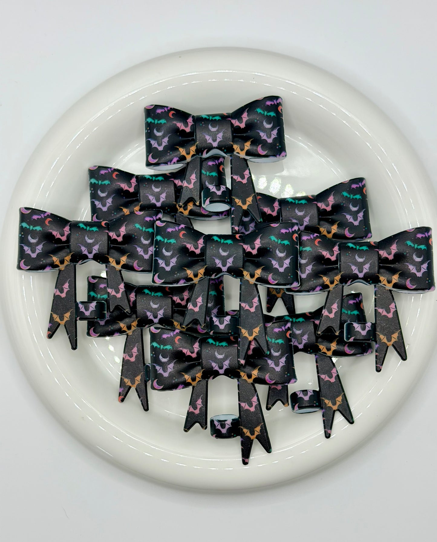 #359 Colorful Bats Large Bow Straw Topper (1ct)