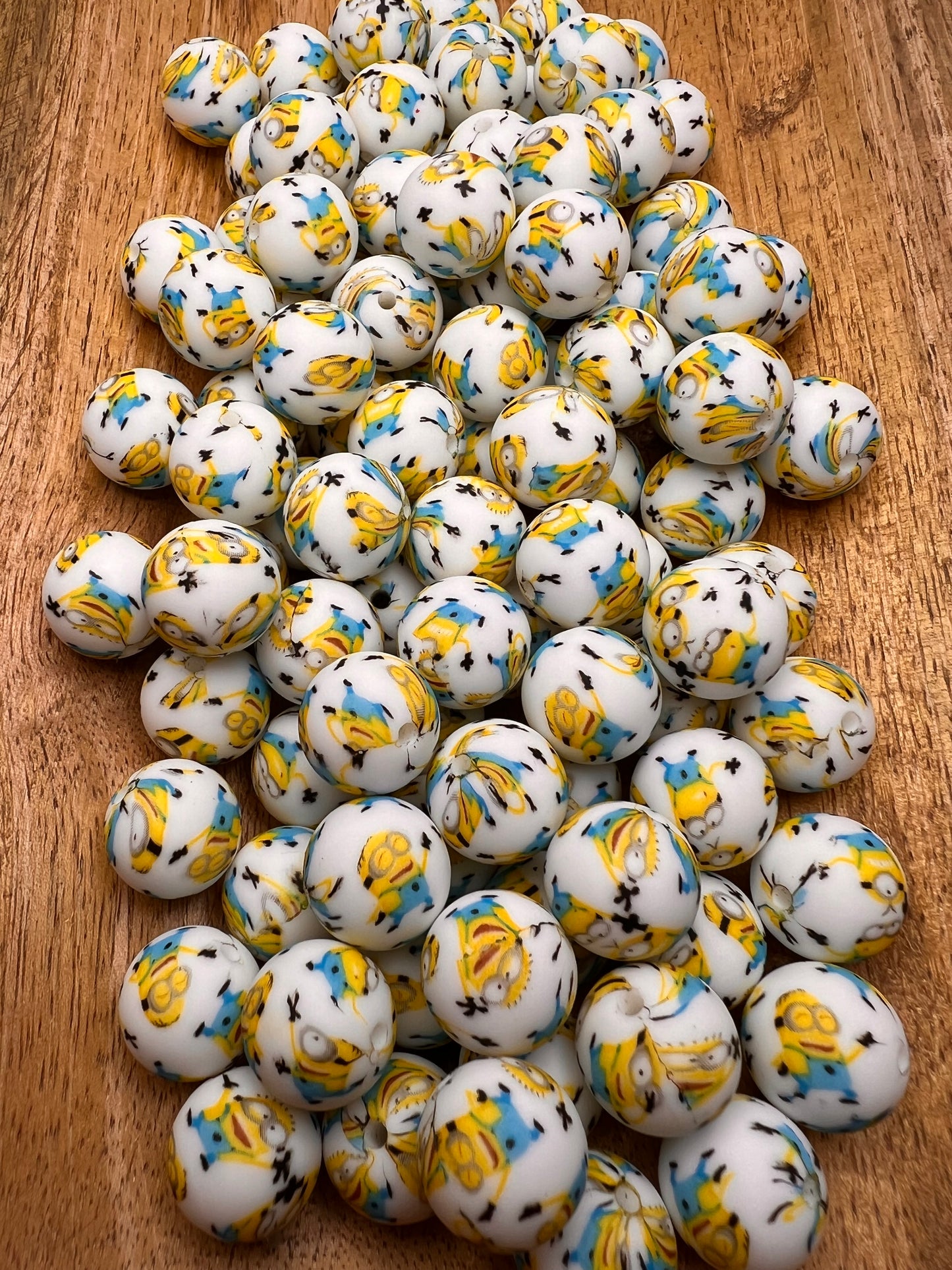 Yellow minion guy 15mm silicone beads (sold individually)