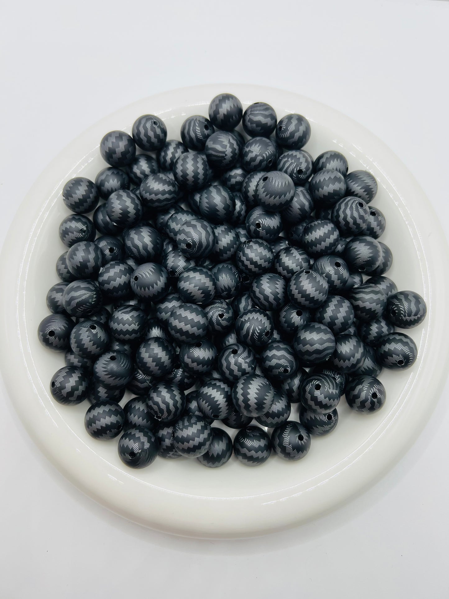 15mm charcoal haze silicone beads