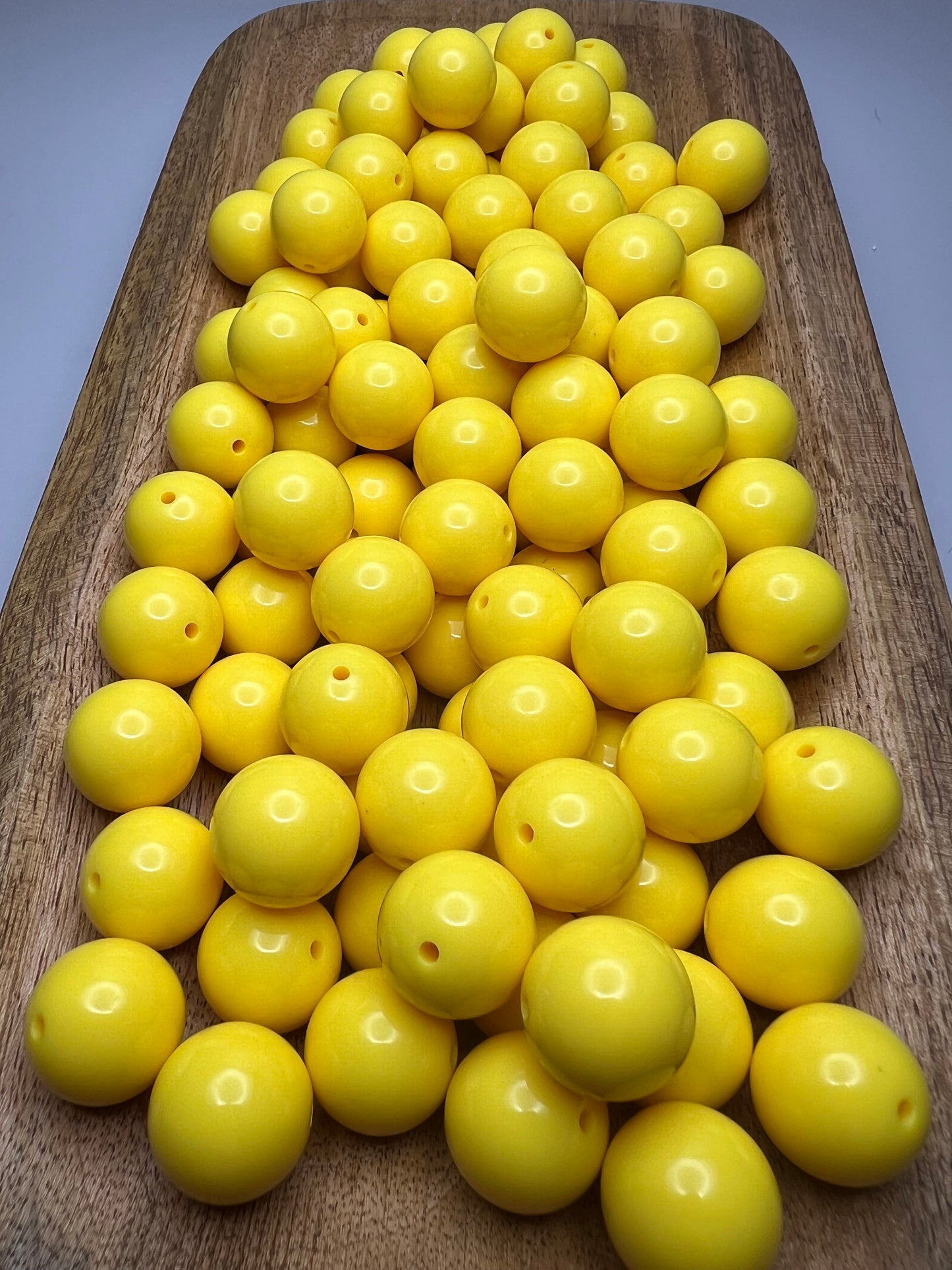 Bright Yellow Solid 20mm Bubblegum Beads