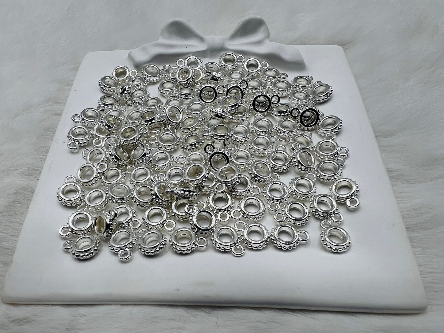 10mm silver bail bead spacers (pack of 5)