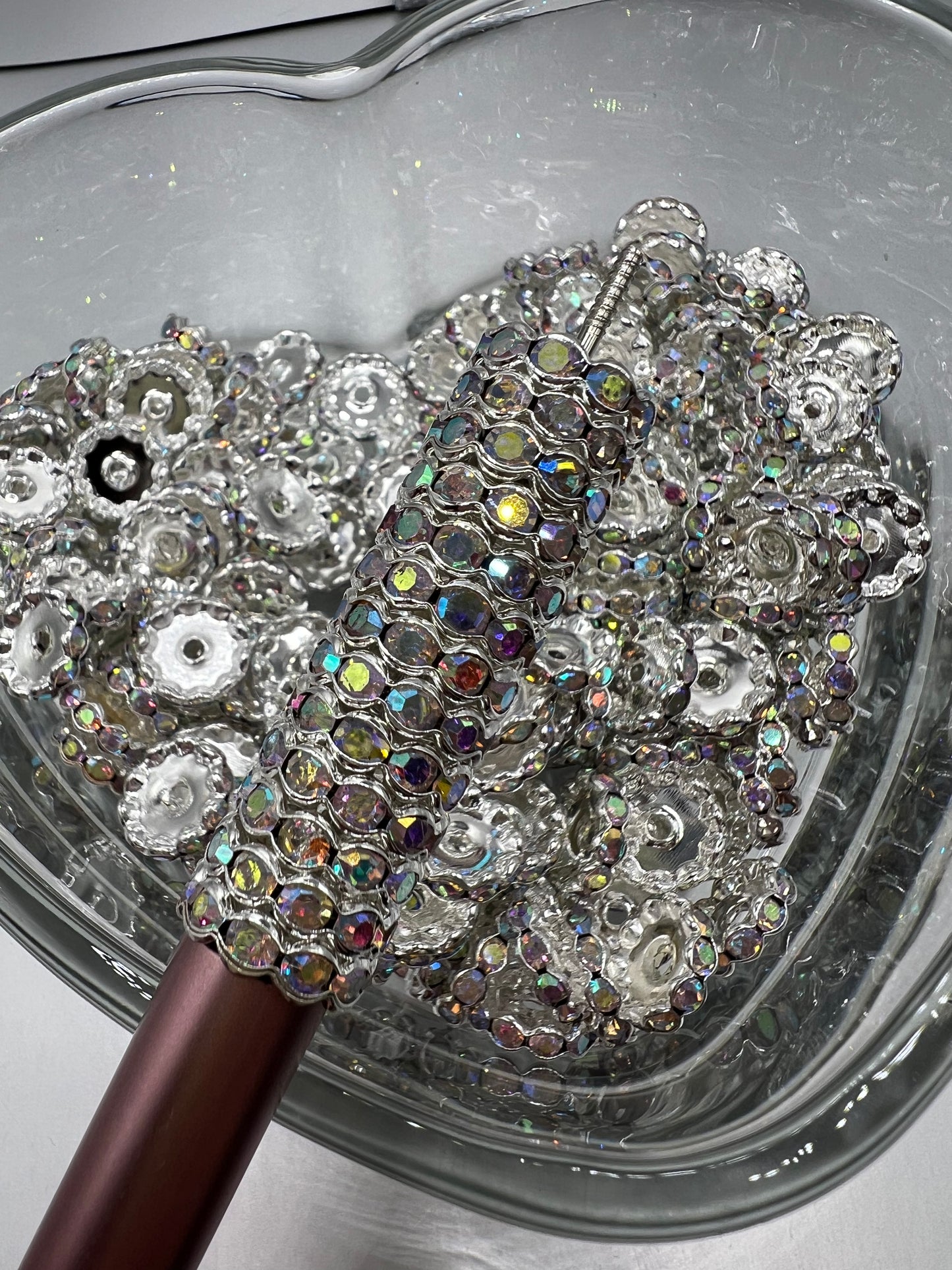 15mm Wavy Rhinestone Spacers - 10 Pack (8 COLORS)
