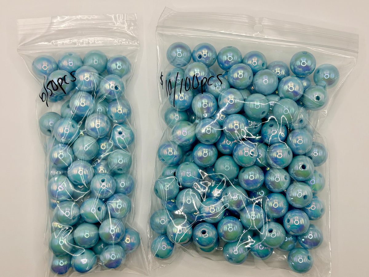 16mm baby blue ab acrylic bead packs