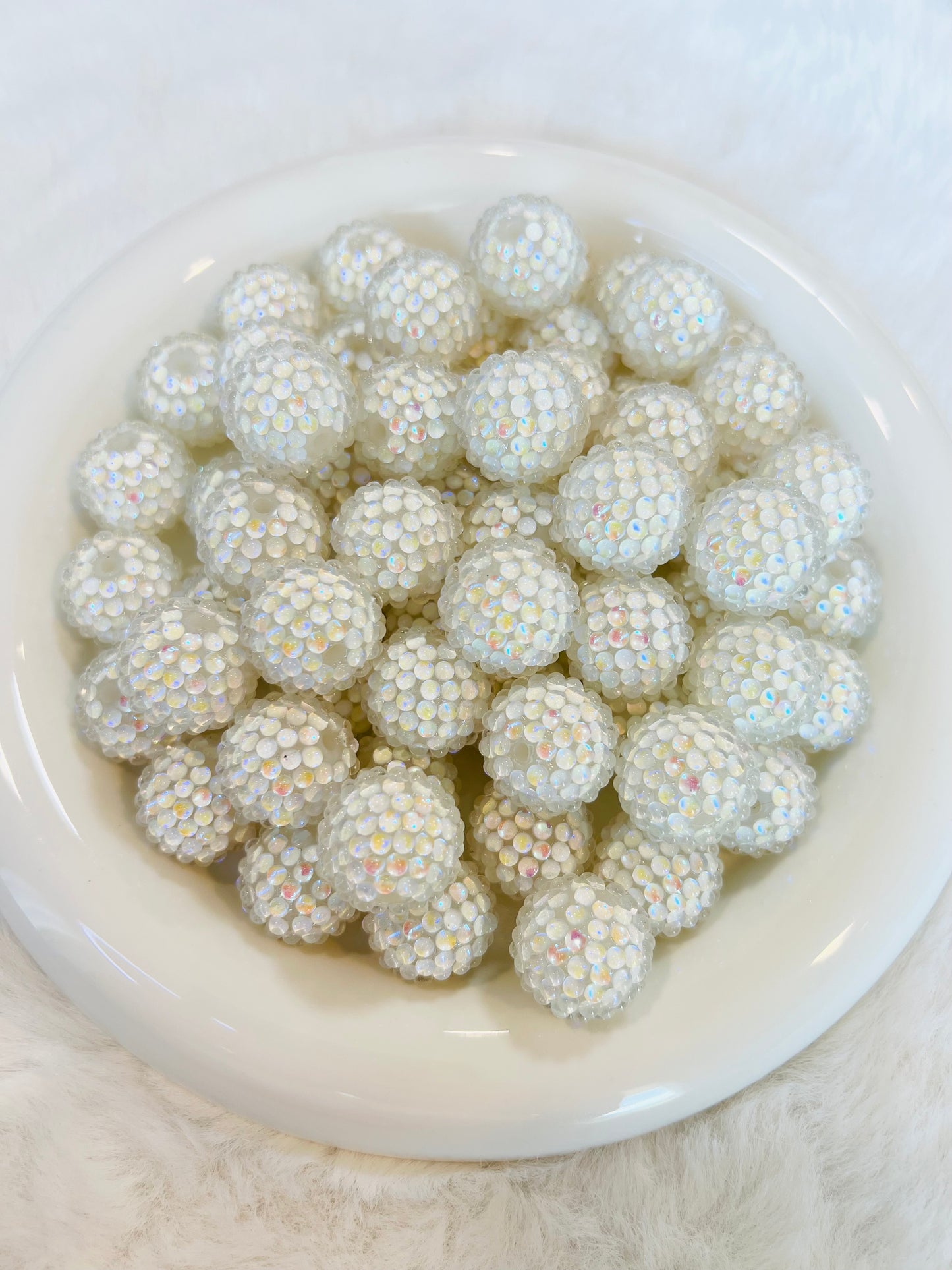 20mm fancy UV iridescent rhinestone beads (heavier quality)
