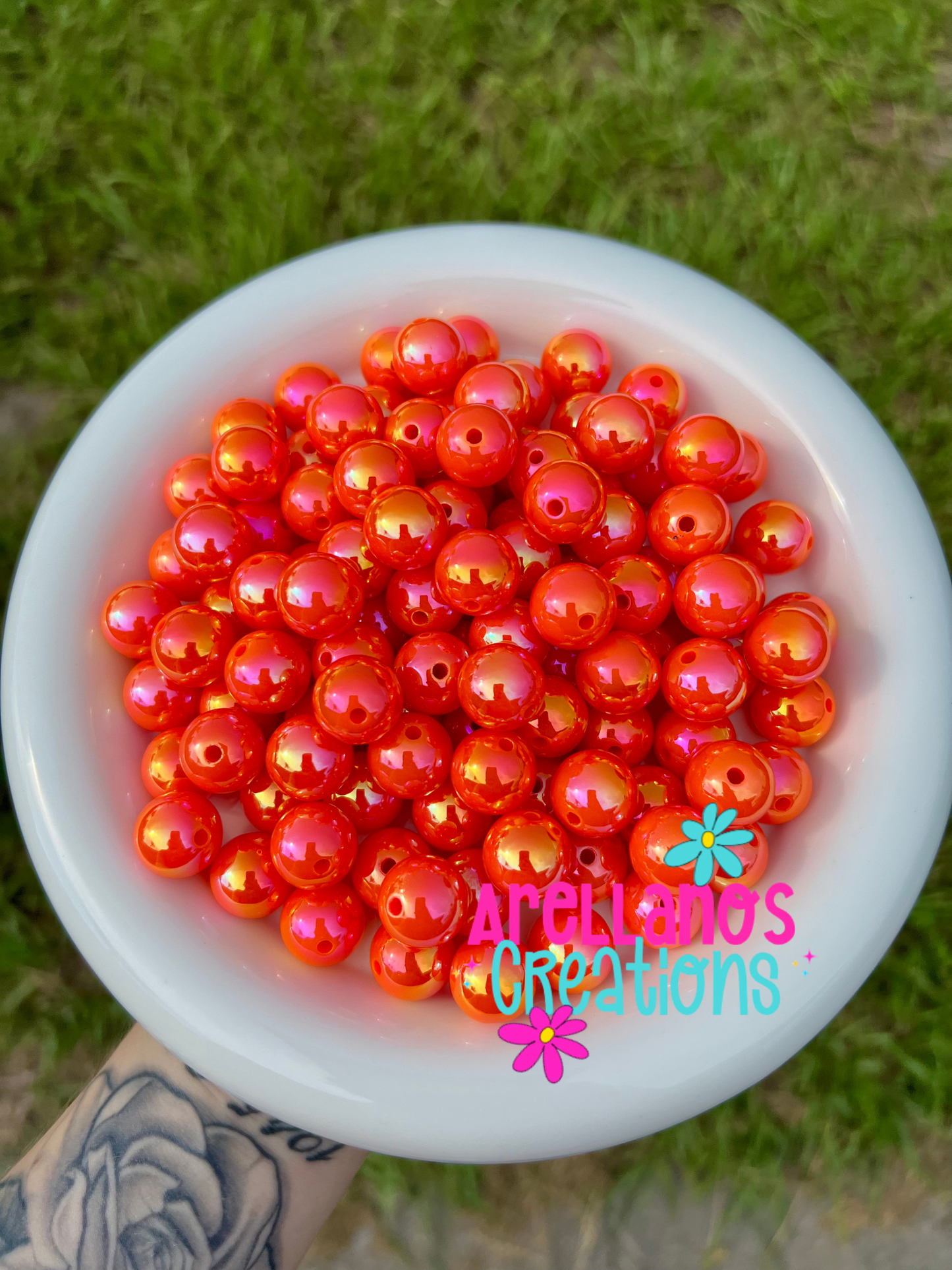 16mm solid iridescent AB acrylic beads (pack of 10)