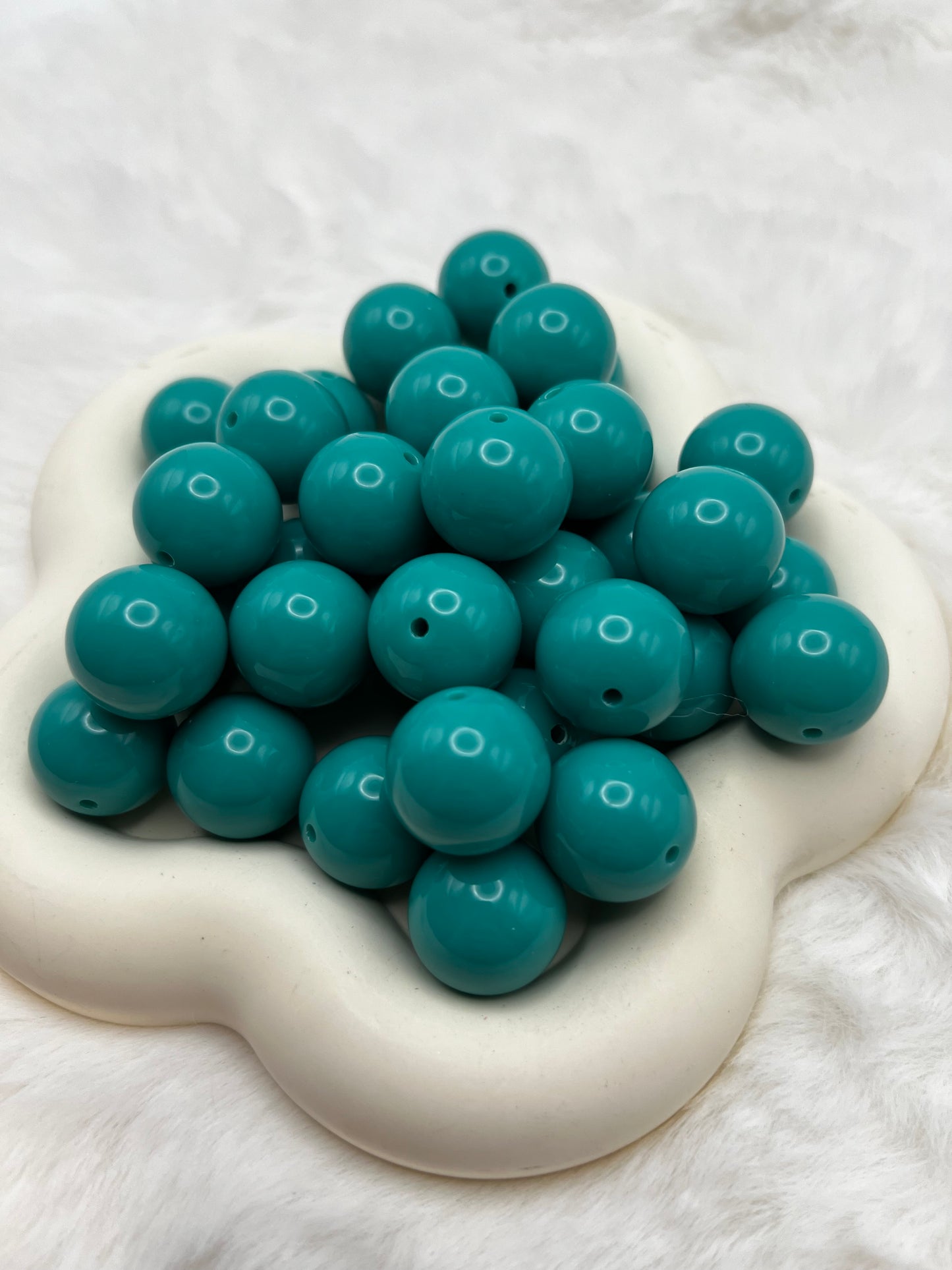 Teal 20mm solid bubblegum beads