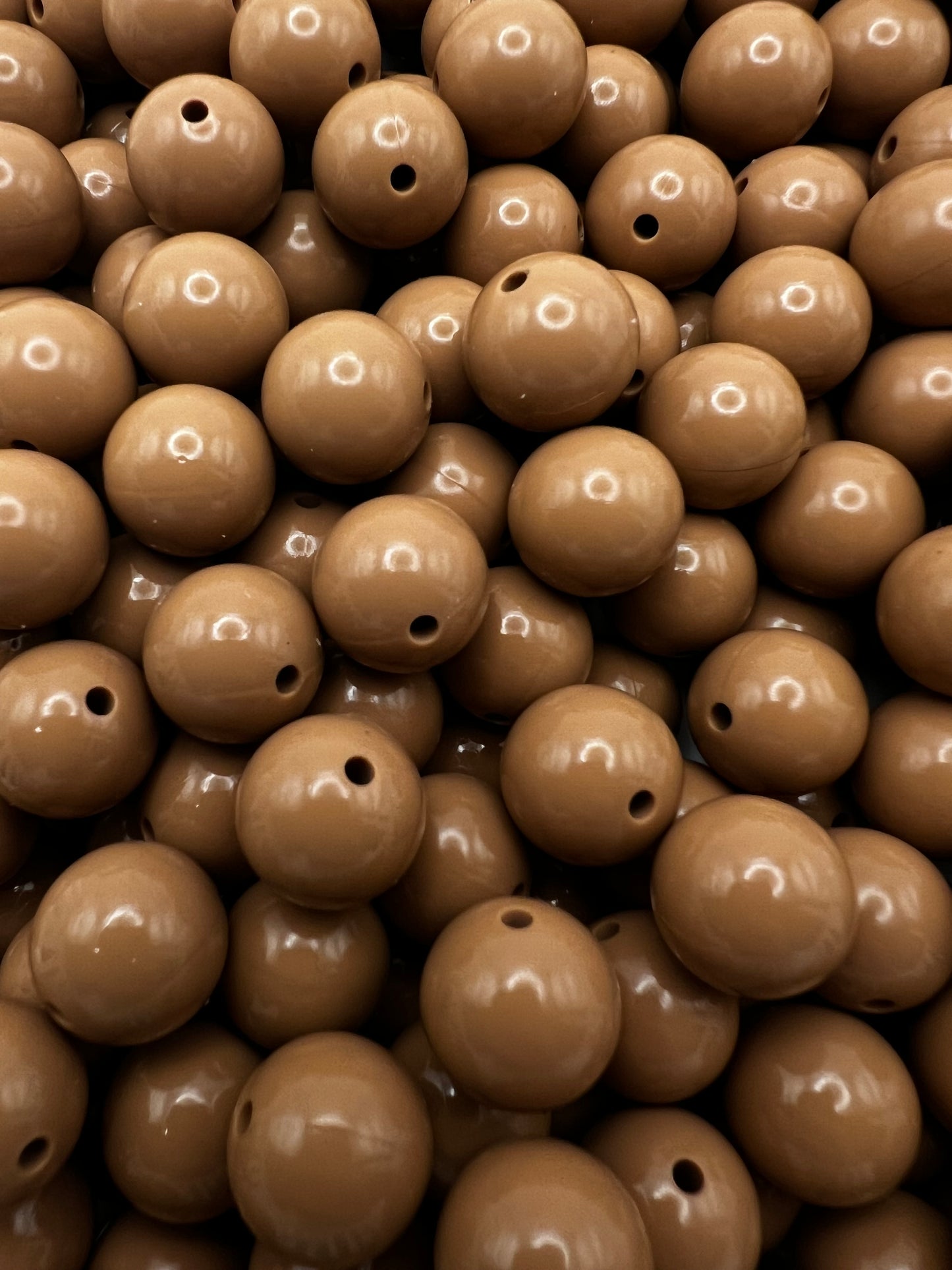 15mm teddy brown liquid silicone beads