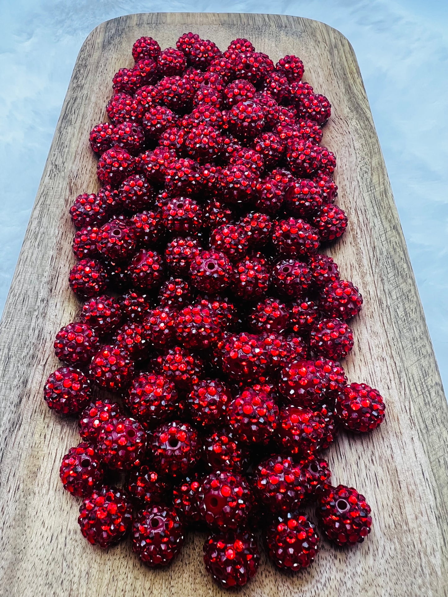 16mm cherry red rhinestone beads