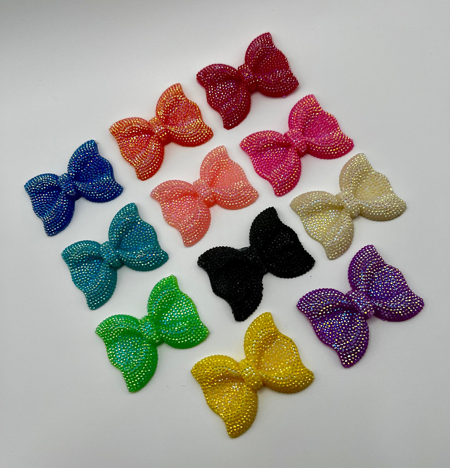 Large acrylic rhinestone bow beads (11 colors) 60mm