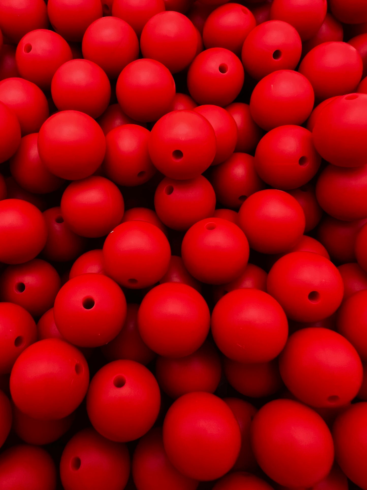 15mm cherry red solid silicone beads