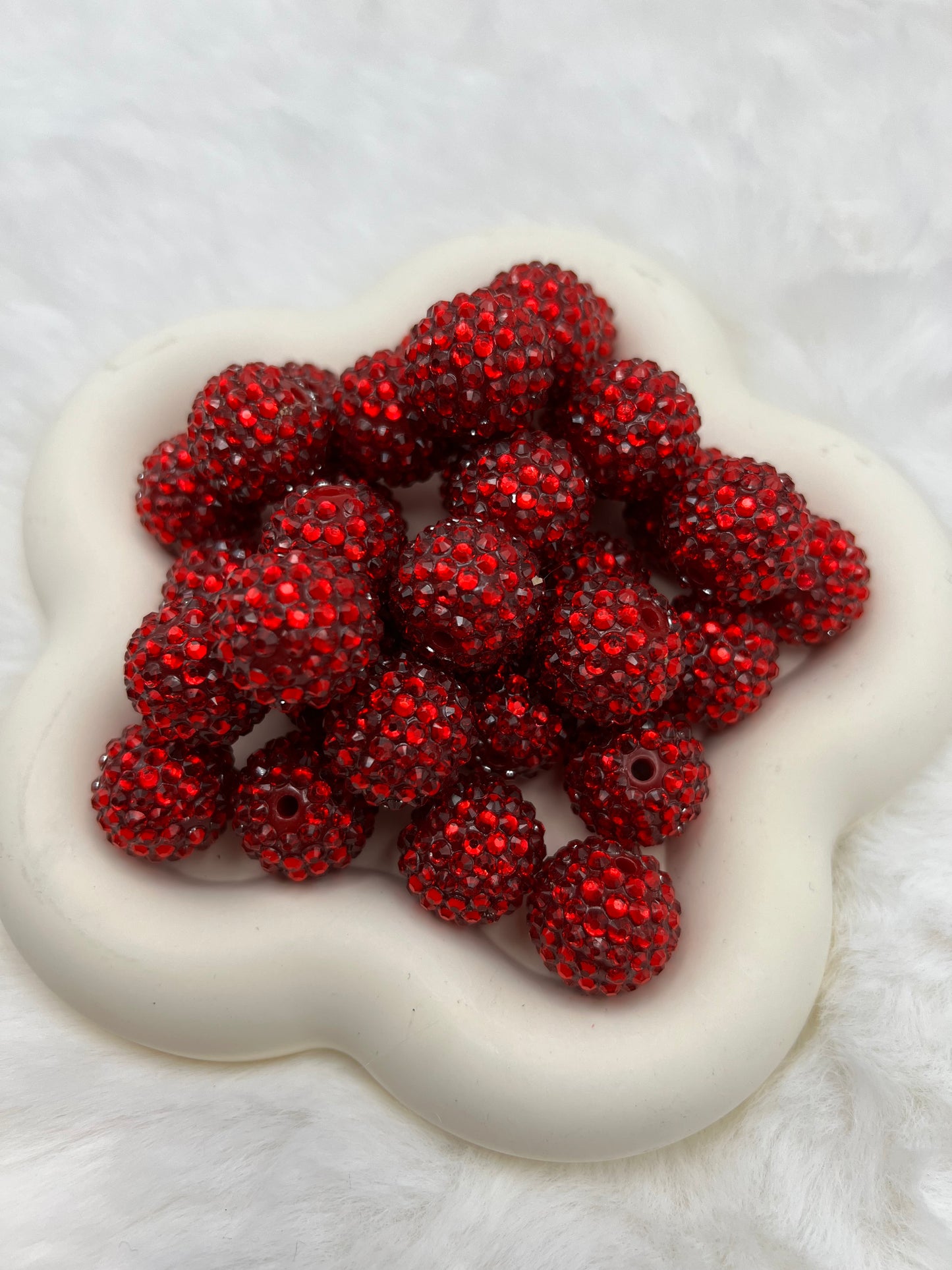 Ruby red 20mm rhinestone beads