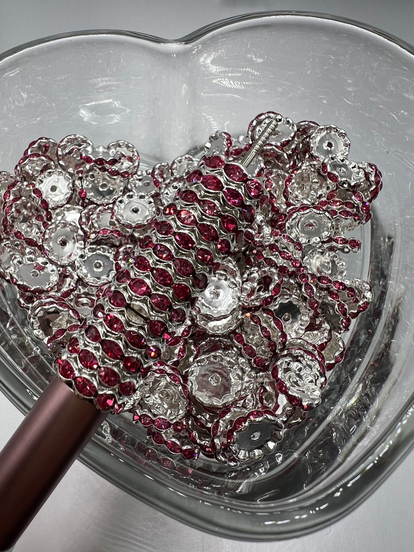 15mm Wavy Rhinestone Spacers - 10 Pack (8 COLORS)