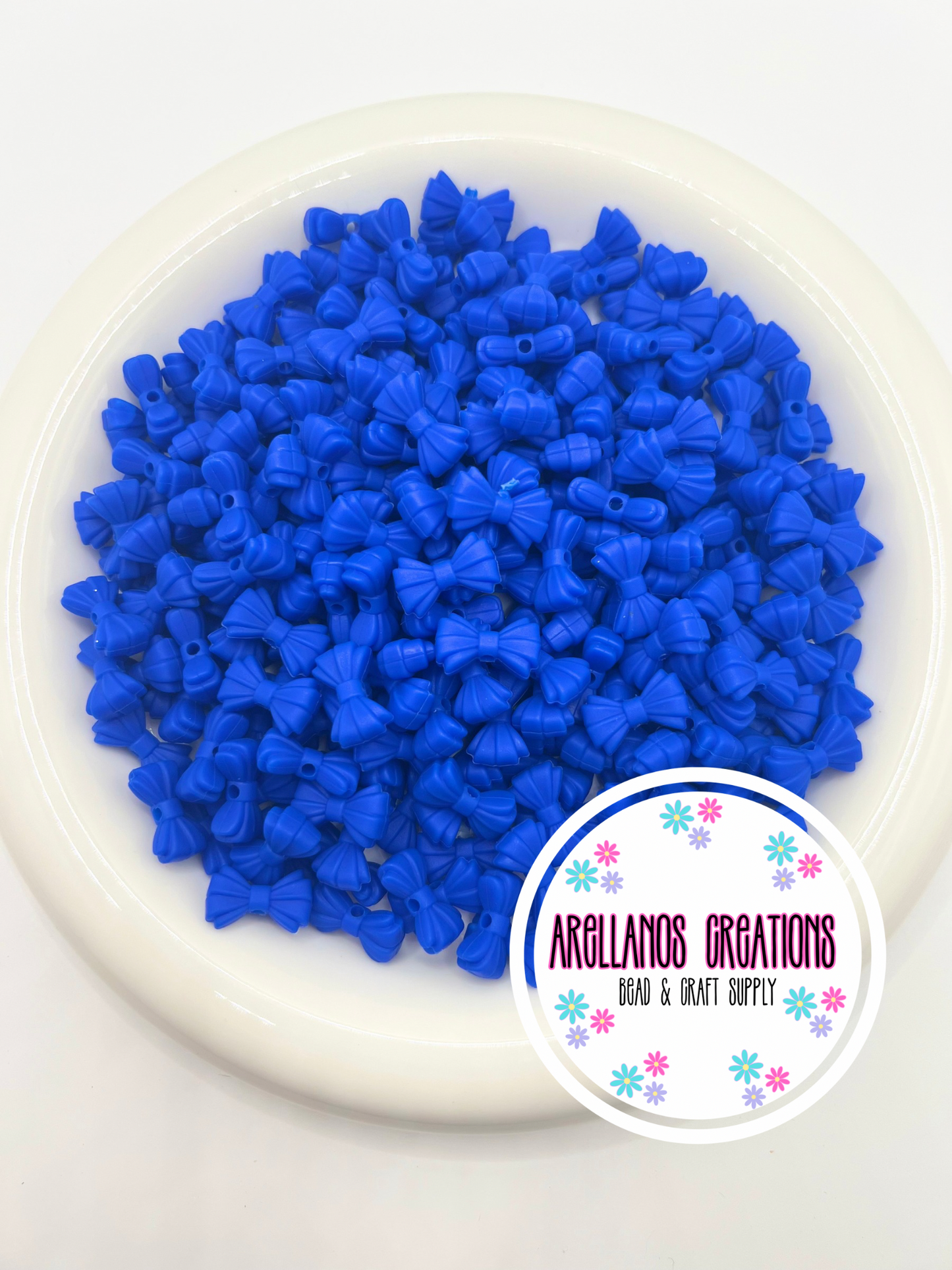 3D MINI royal blue ribbed EXCLUSIVE bow focal