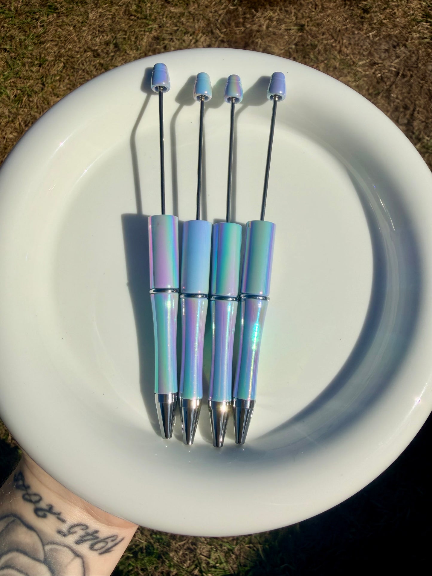 Cotton blue opal beadable pen (1PC)