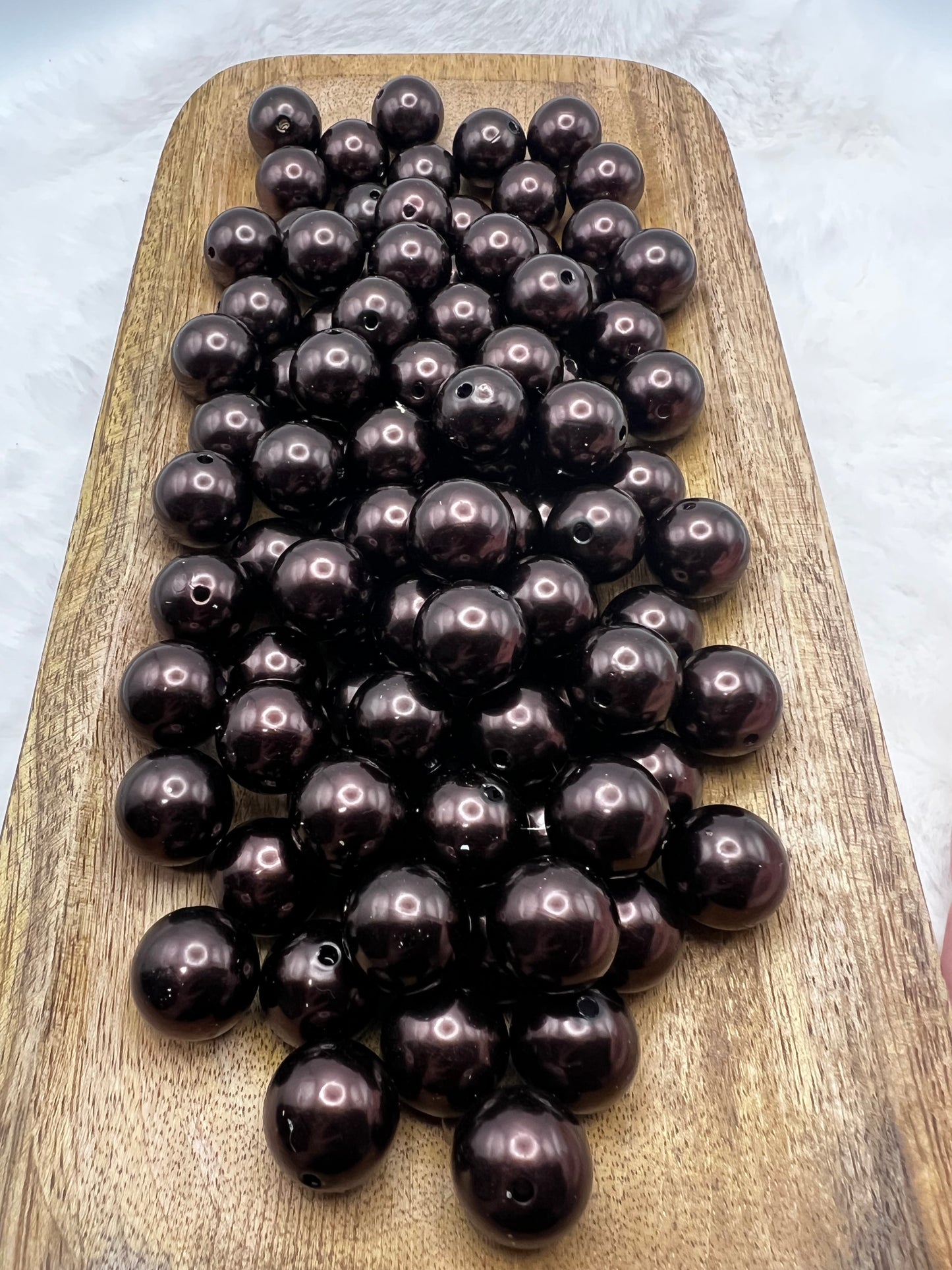 Dark Chocolate 20mm shiny bubblegum beads