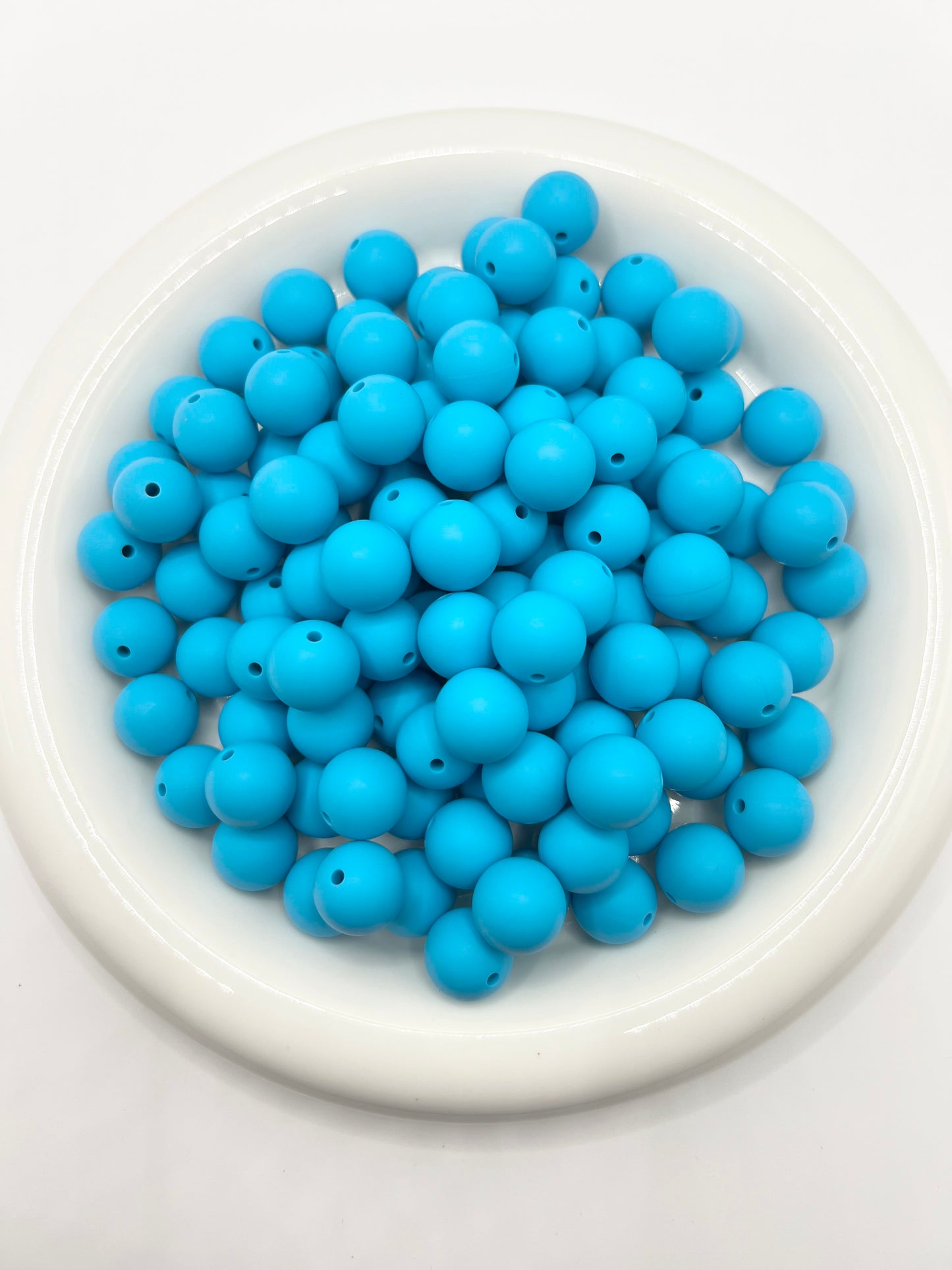 15mm sky blue solid silicone beads