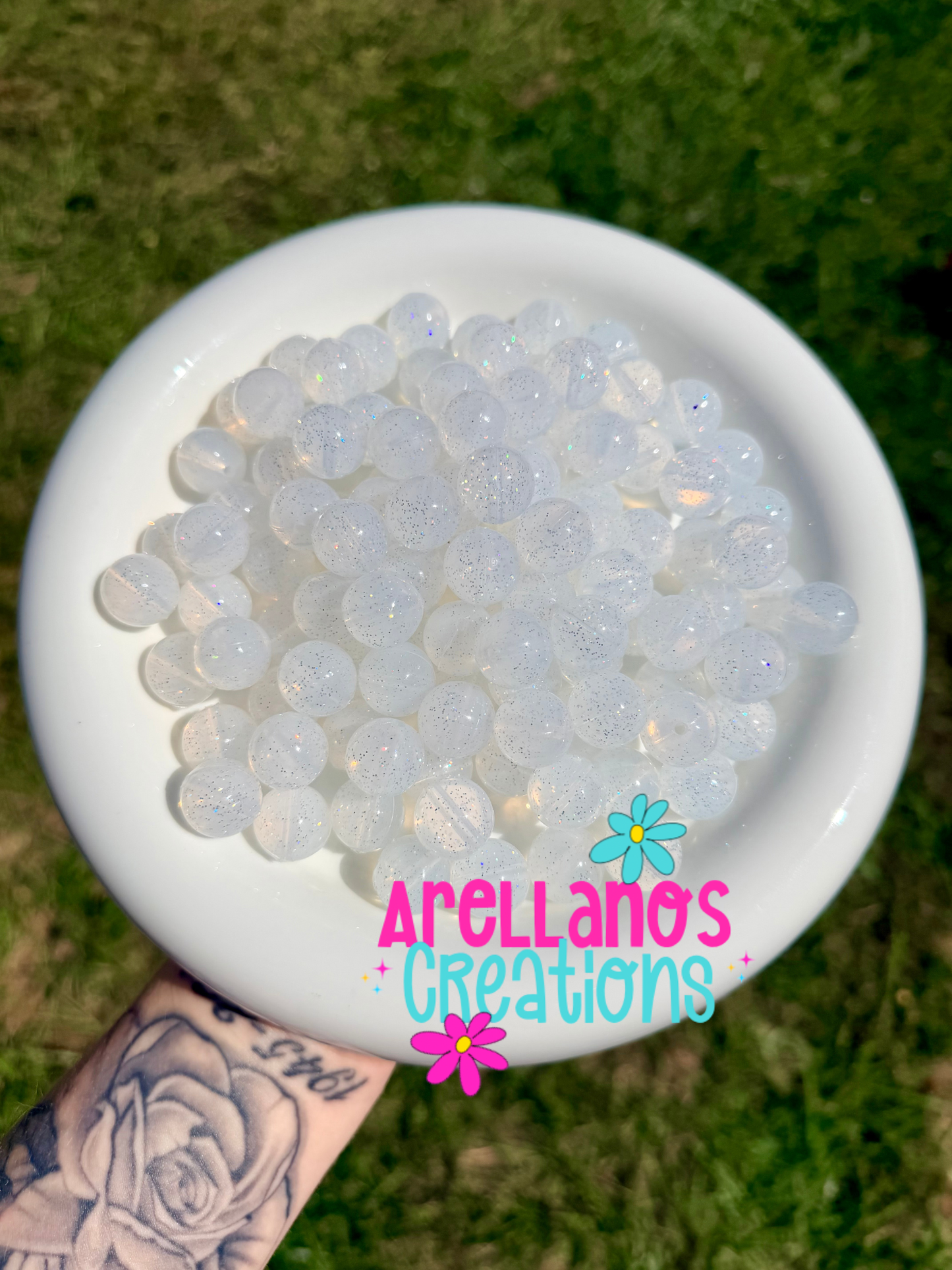 SJ-101 15mm clear jelly glitter silicone beads
