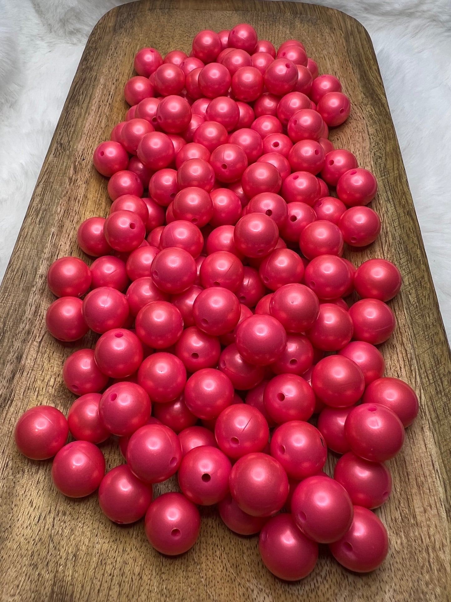 Fiery rose 15mm shimmer silicone beads (sold individually)